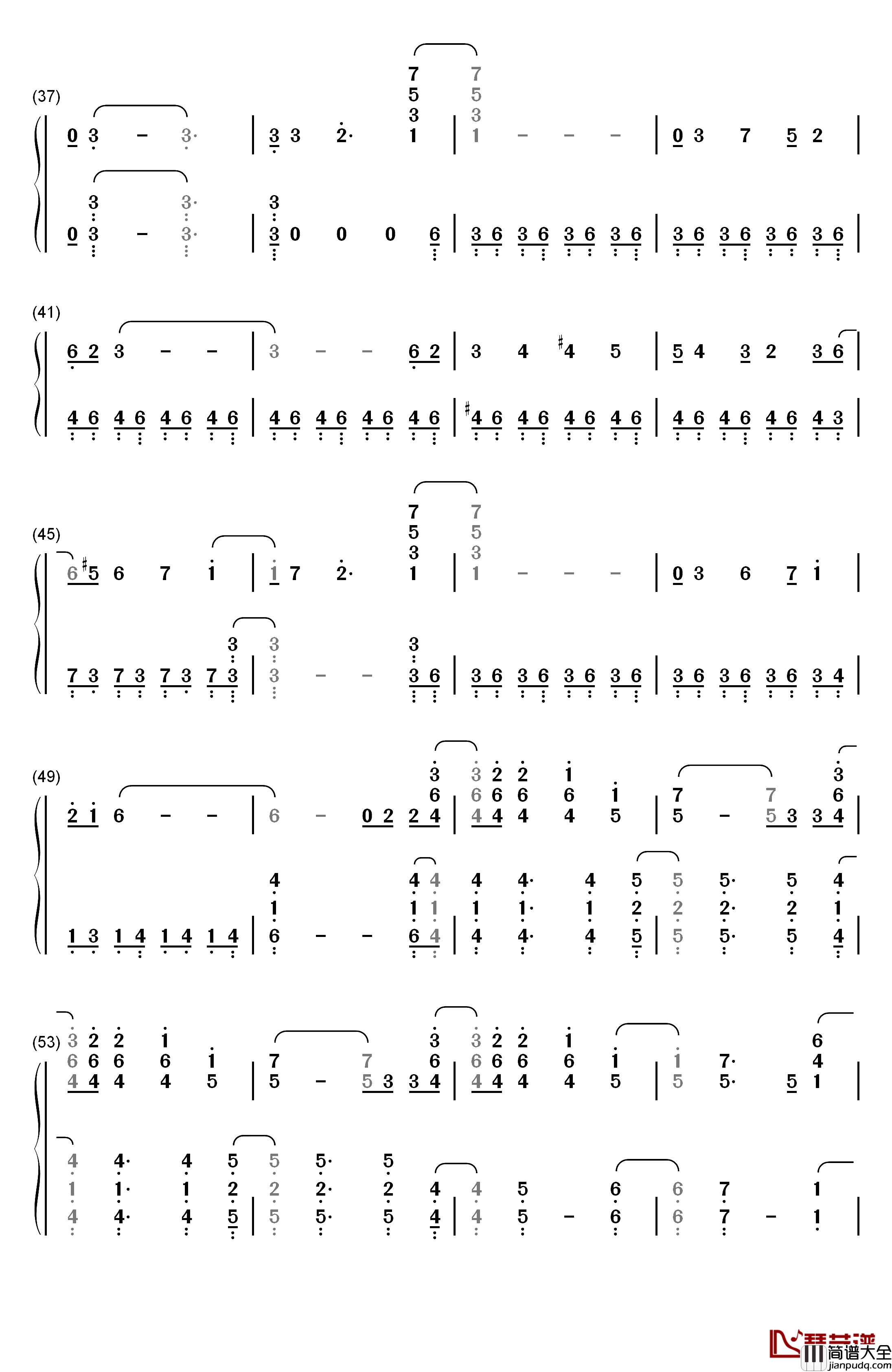 Fighting_Gold钢琴简谱_数字双手_Coda