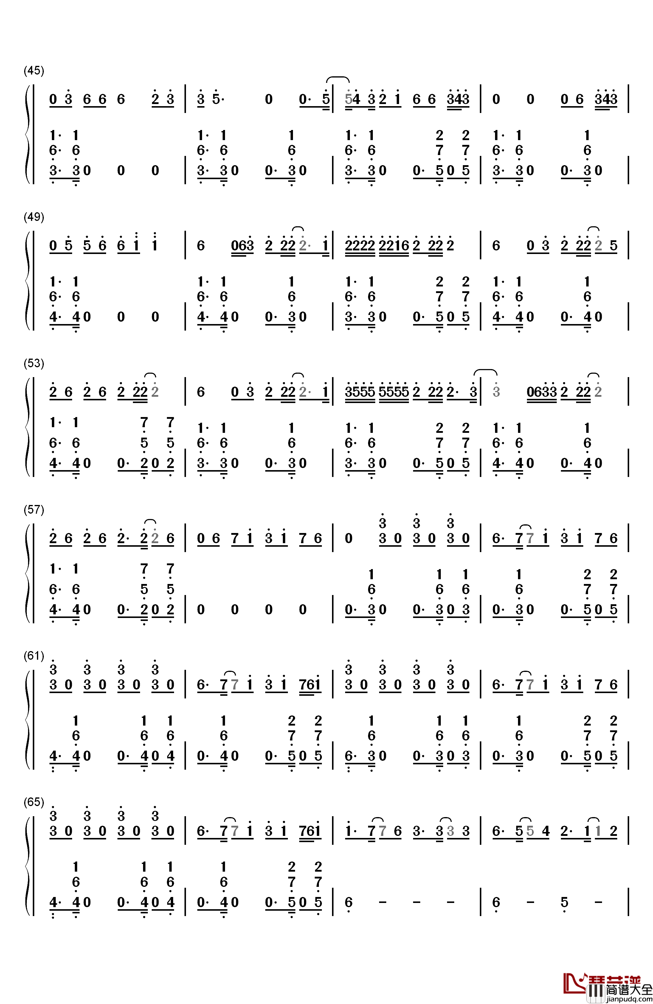 New_Rules钢琴简谱_数字双手_Dua_Lipa