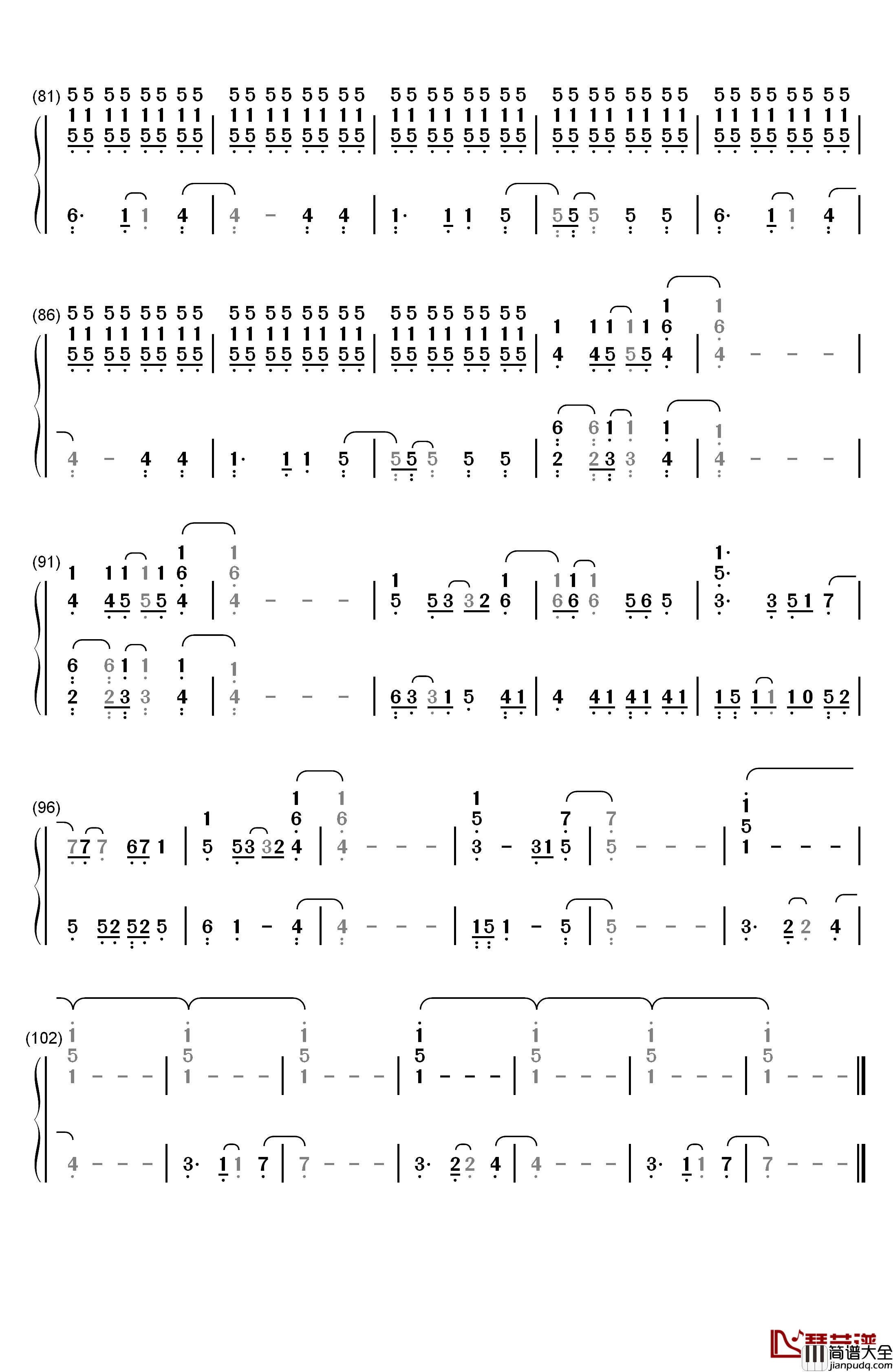 Dying_in_LA钢琴简谱_数字双手_Panic!_at_the_Disco