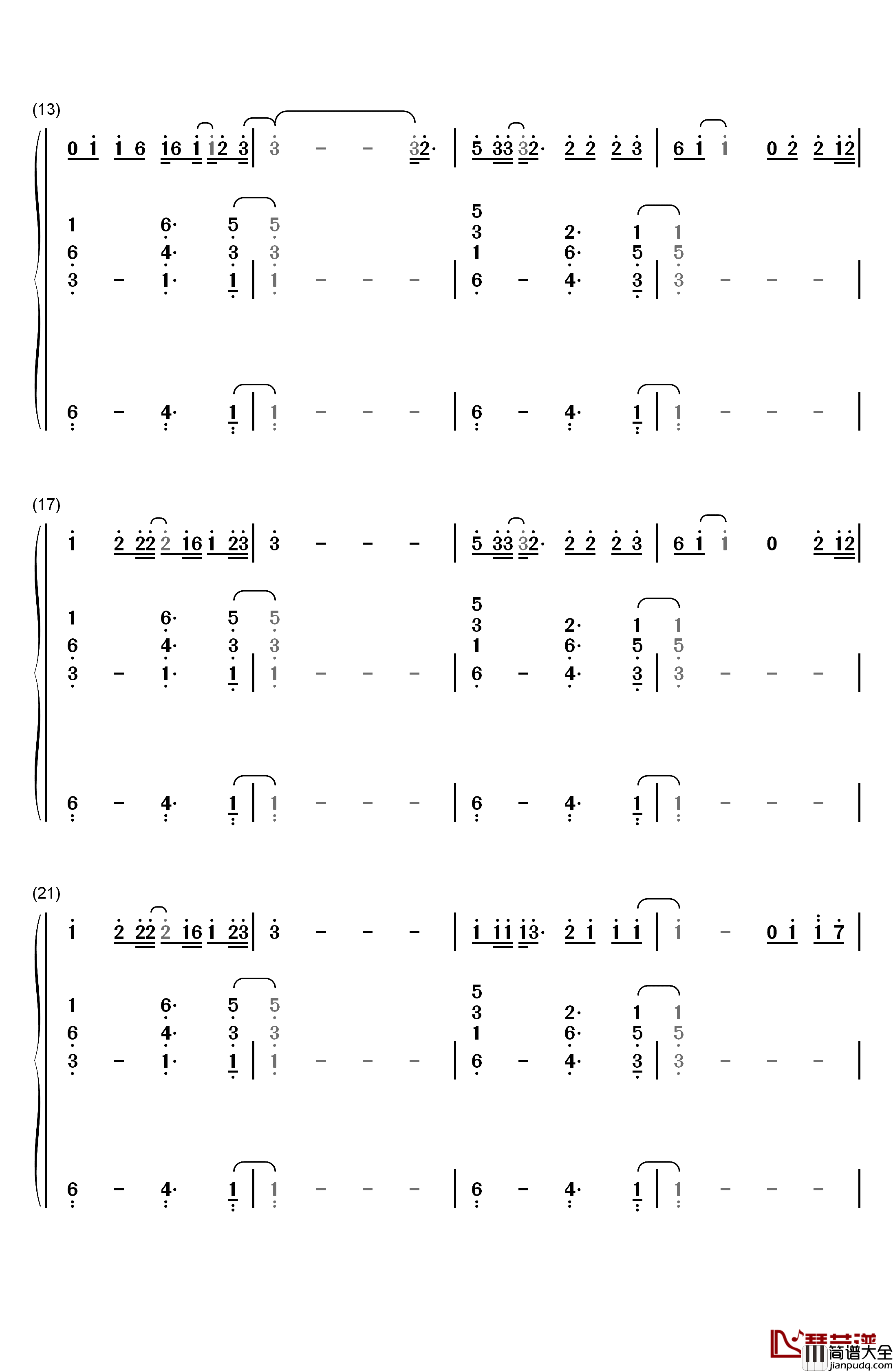 再也没有钢琴简谱_数字双手_Ryan.B