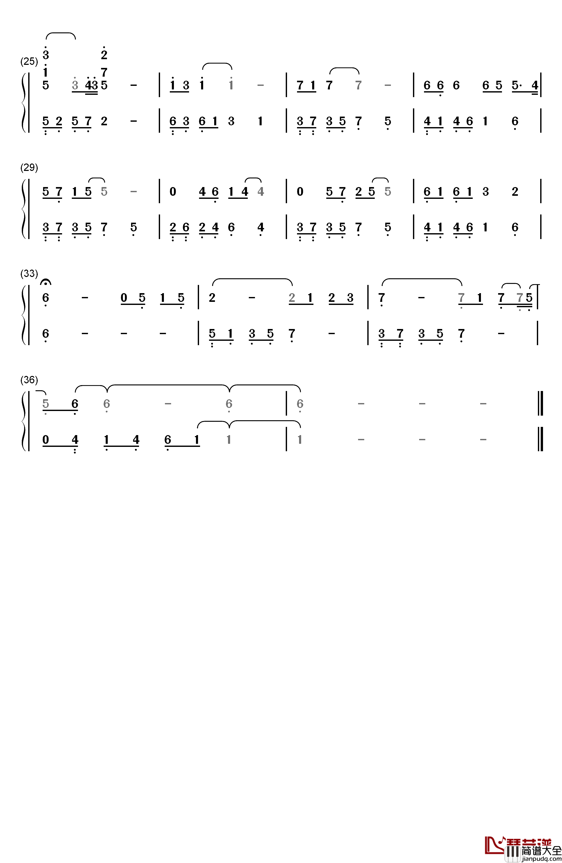 朔与亚纪钢琴简谱_数字双手_河野伸