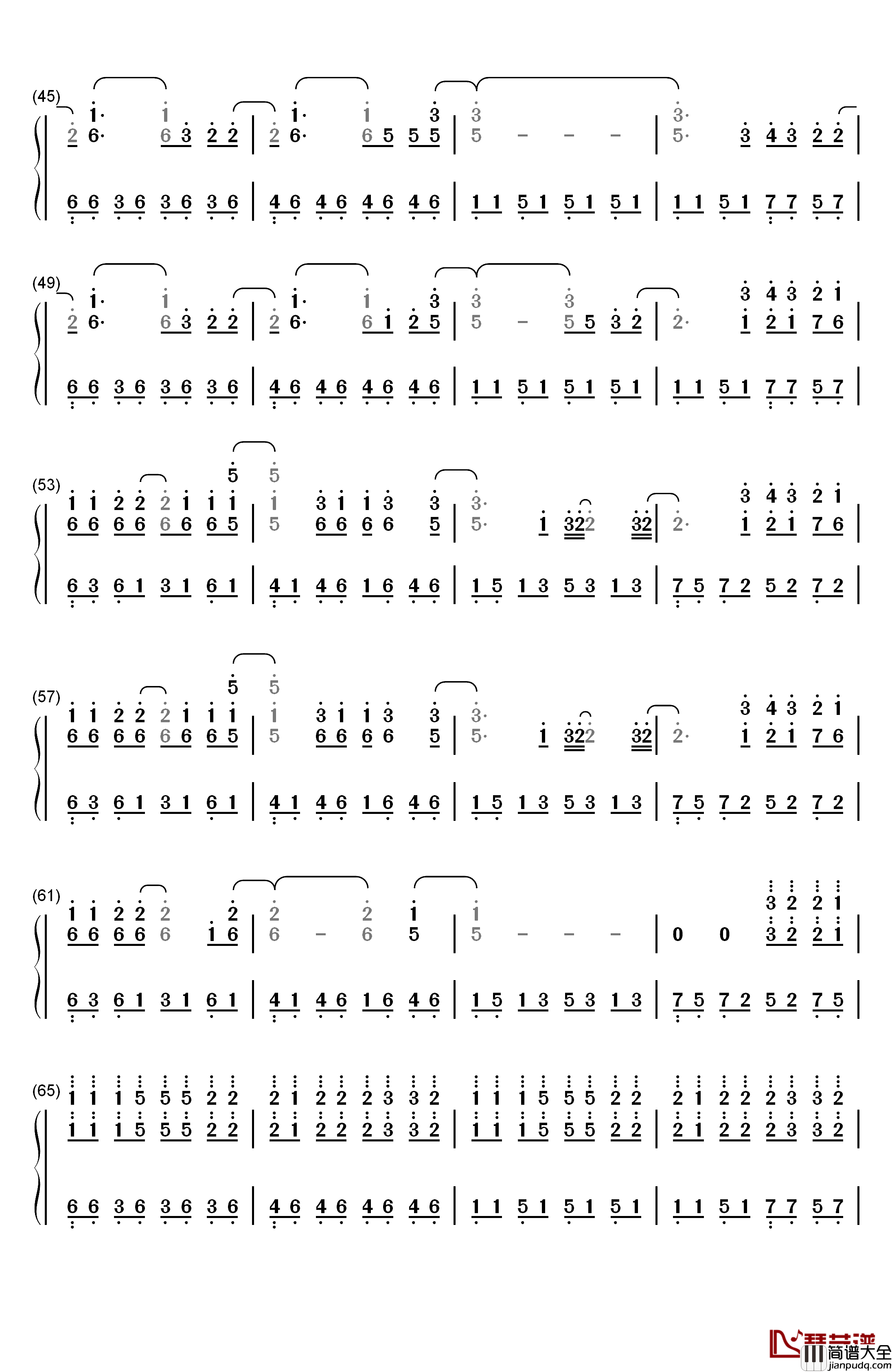 One_More_Light钢琴简谱_数字双手_Linkin_Park