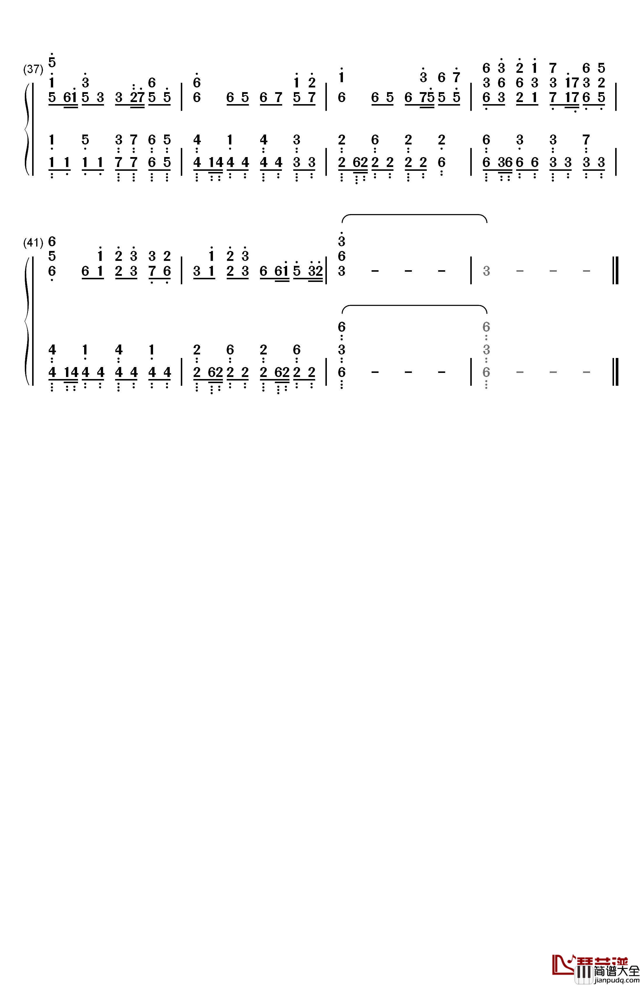 暁钢琴简谱_数字双手_志方晶子