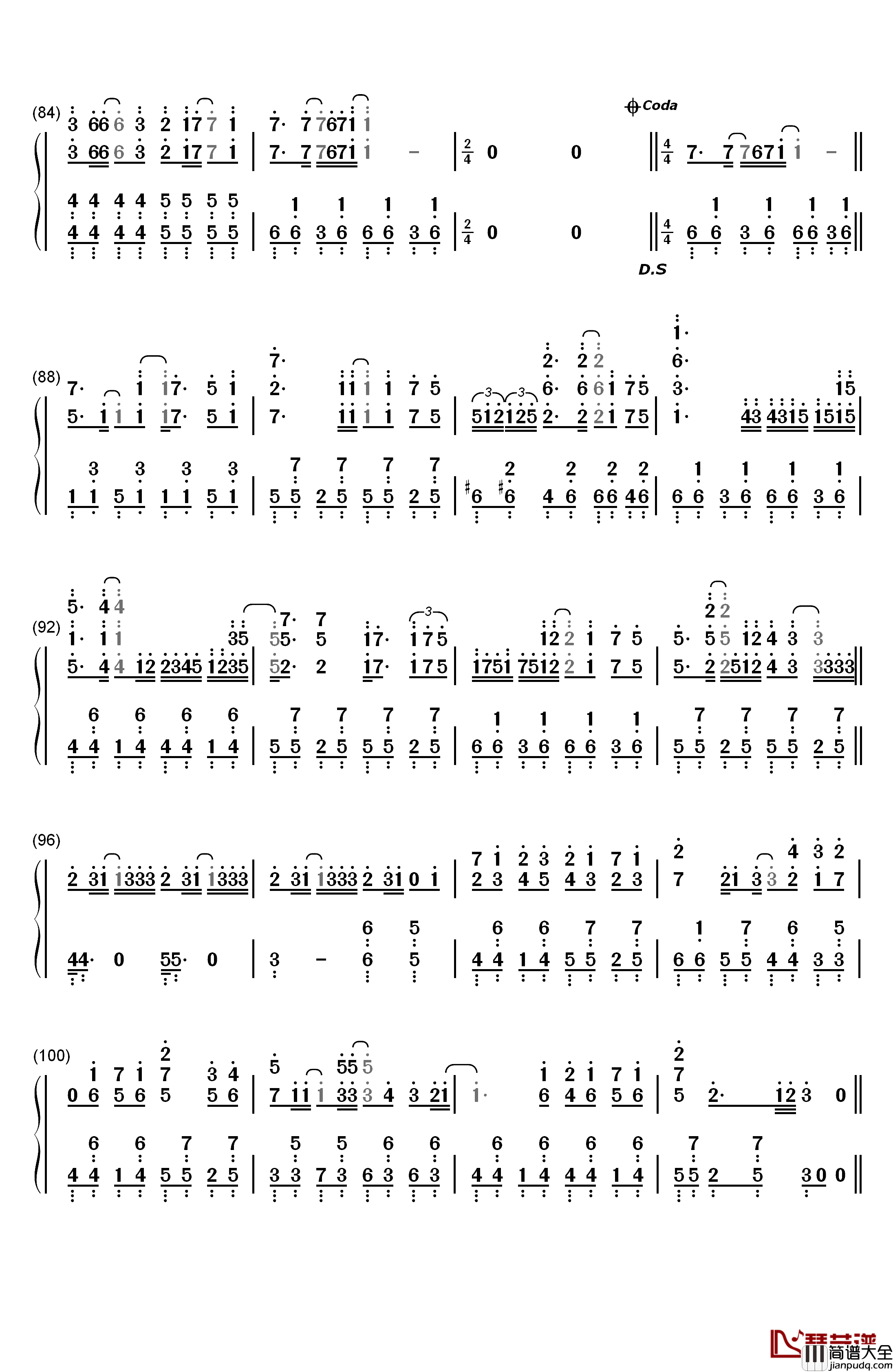 初音ミクの戸惑钢琴简谱_数字双手_初音未来
