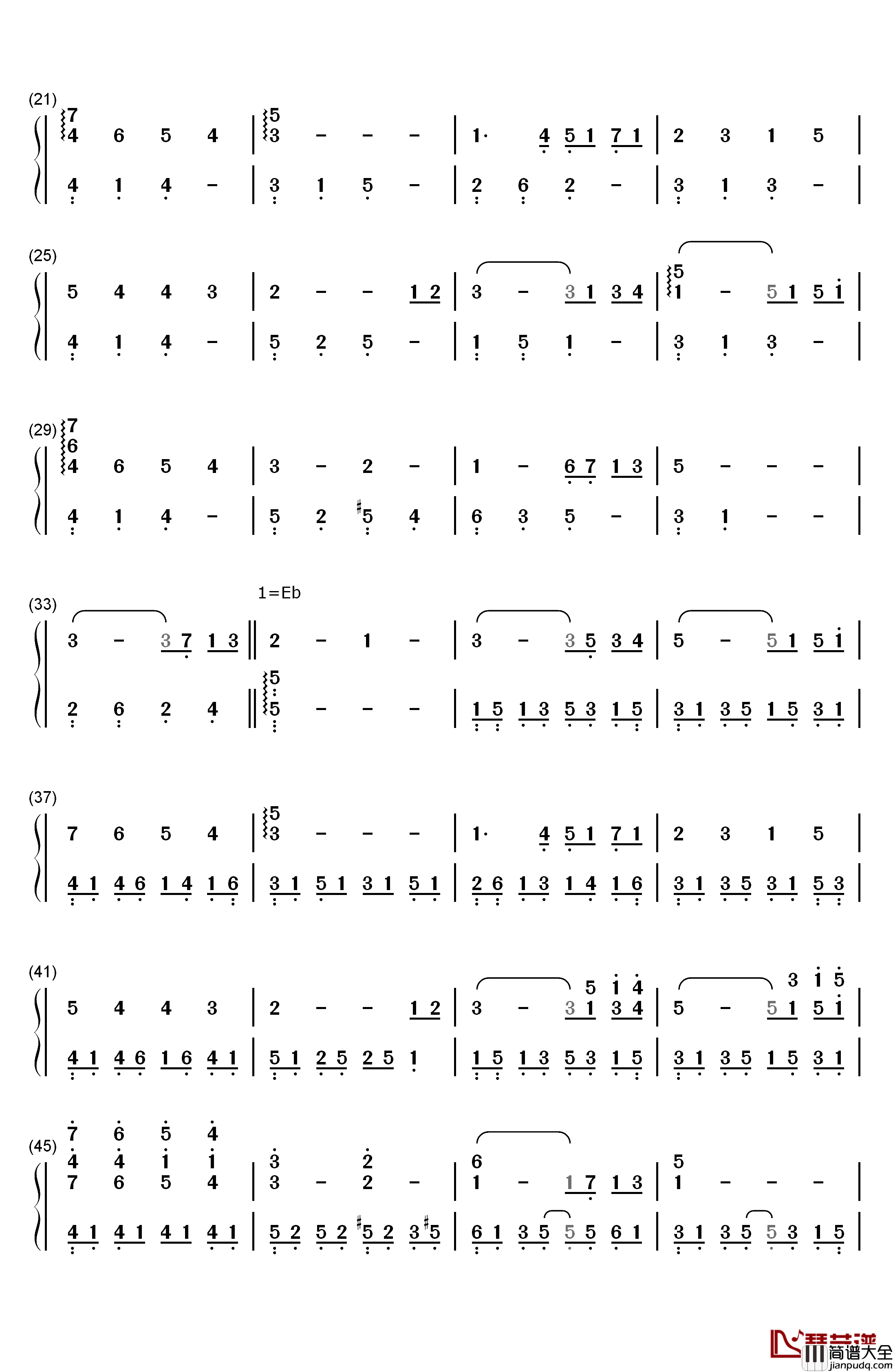 大切なひと钢琴简谱_数字双手_水月陵