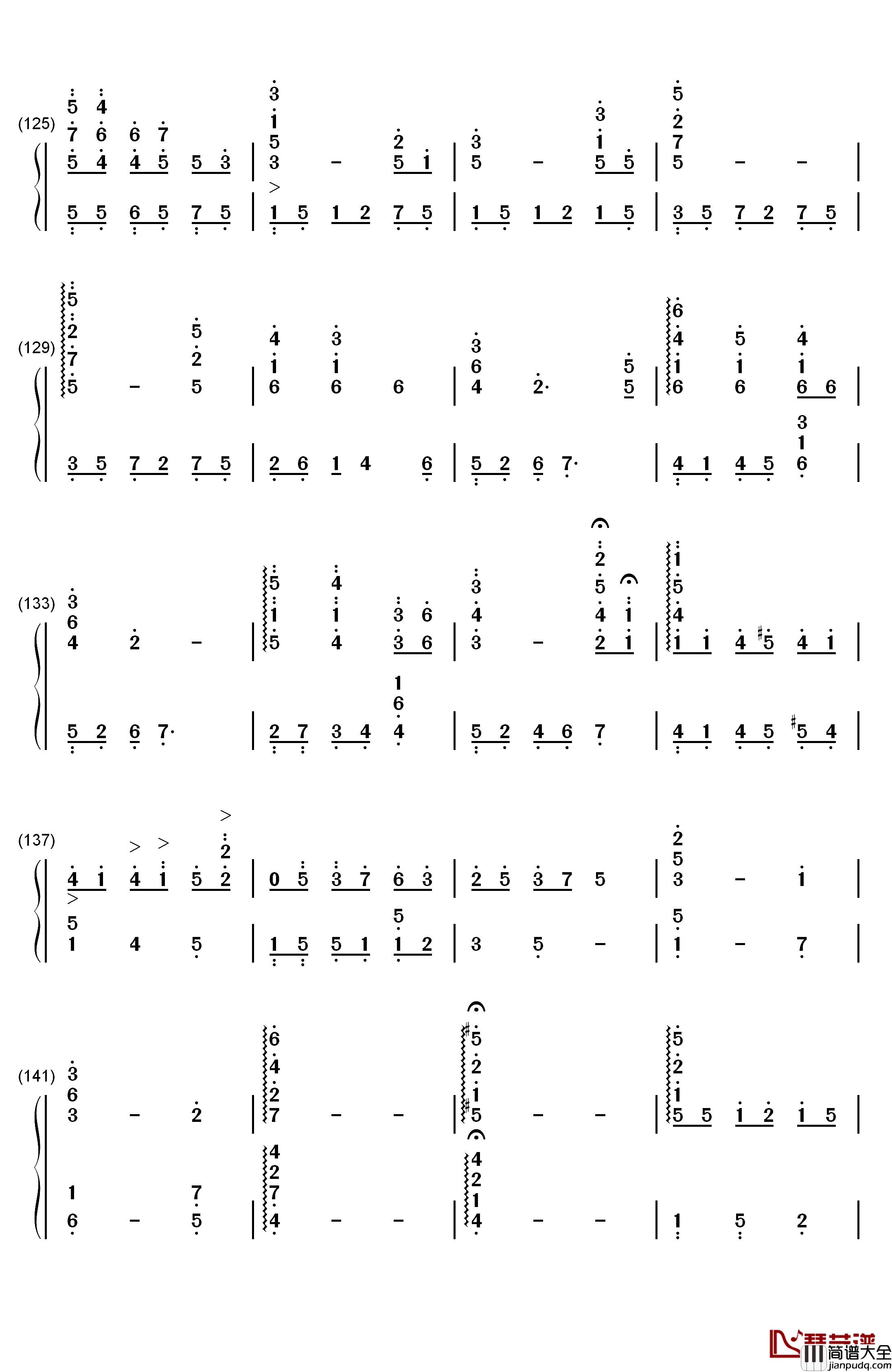 世界の約束钢琴简谱_数字双手_倍赏千惠子