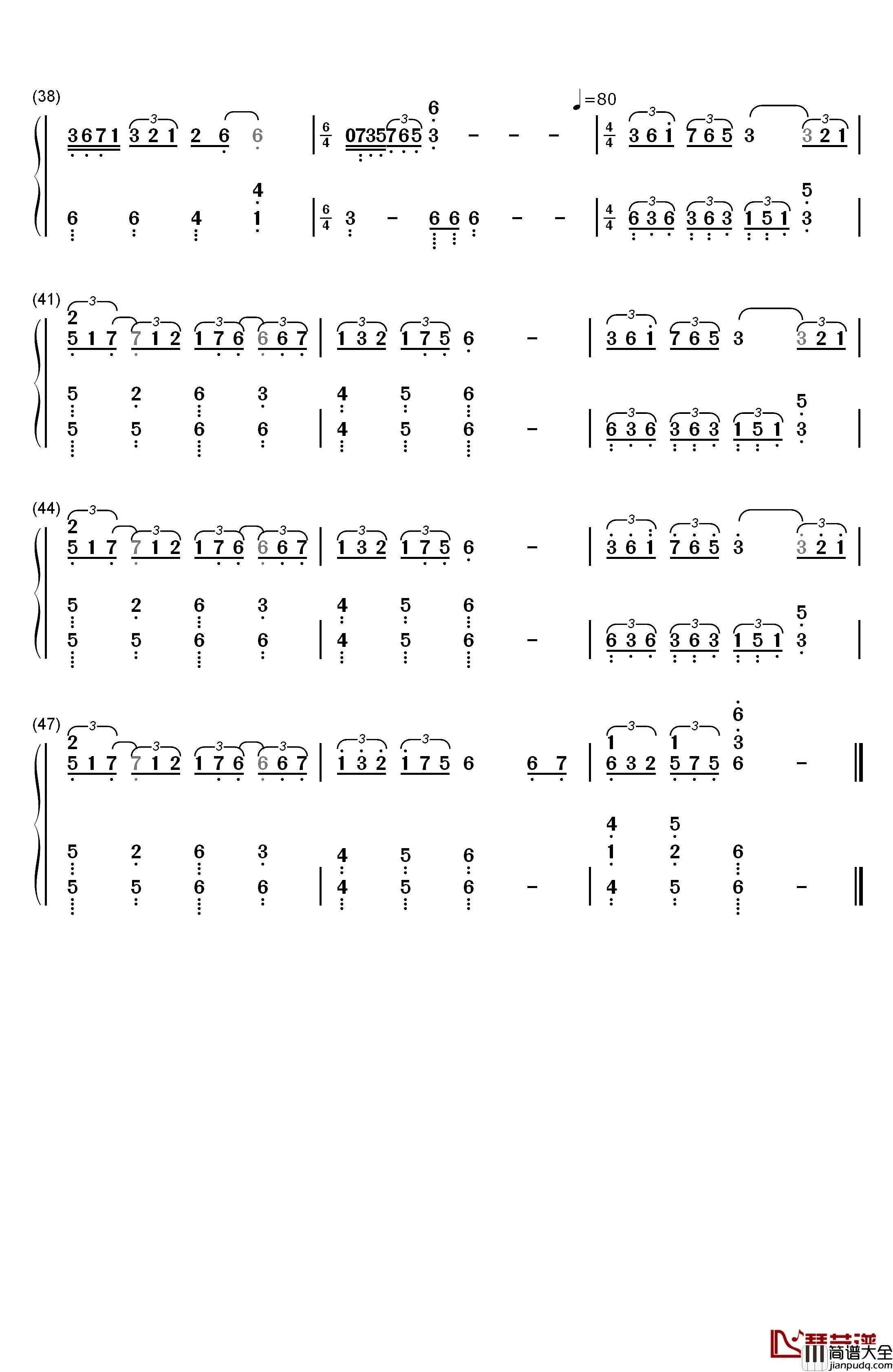 Atlantico钢琴简谱_数字双手_Roberto_Cacciapaglia