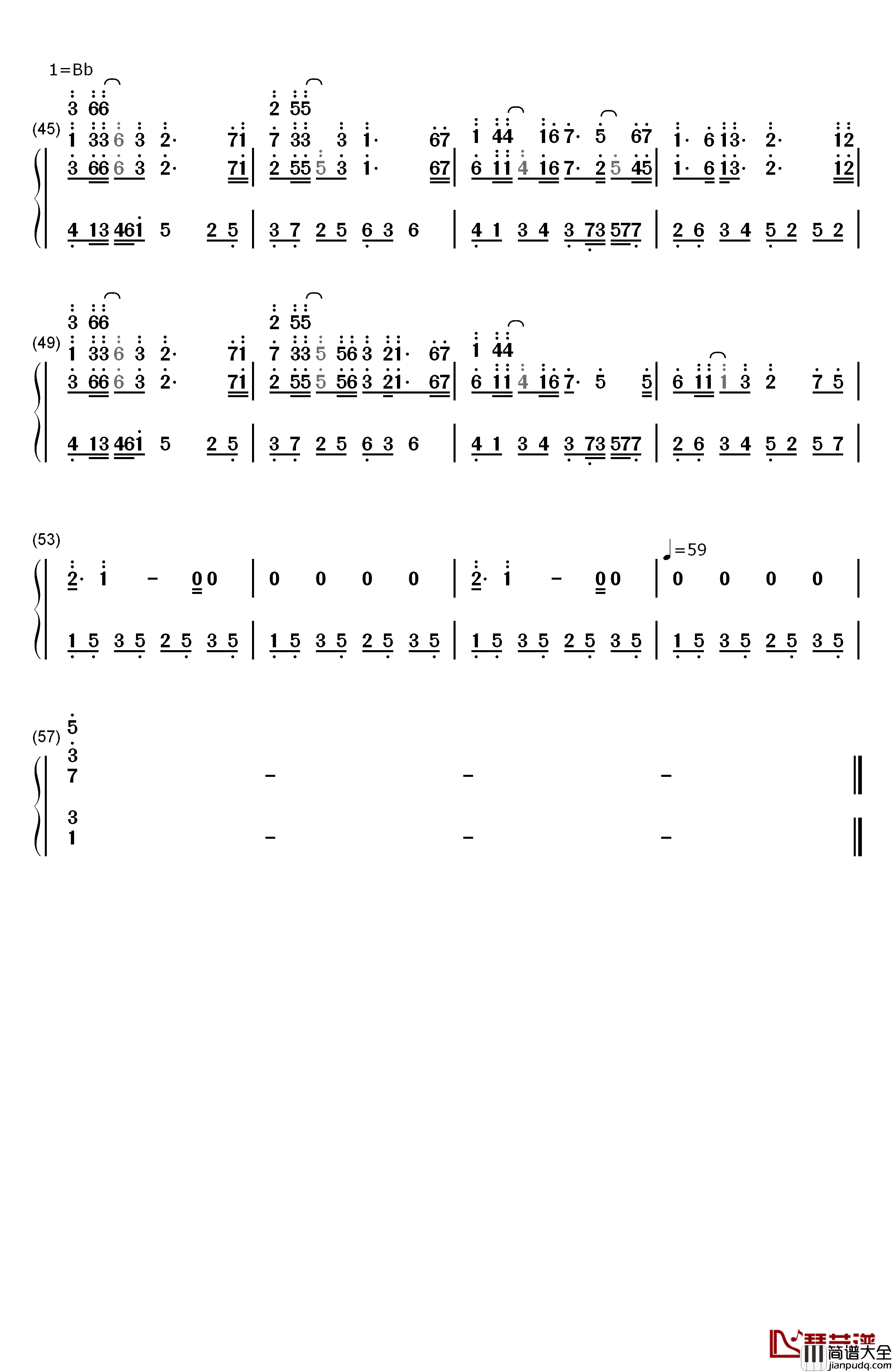 该死的温柔钢琴简谱_数字双手_马天宇