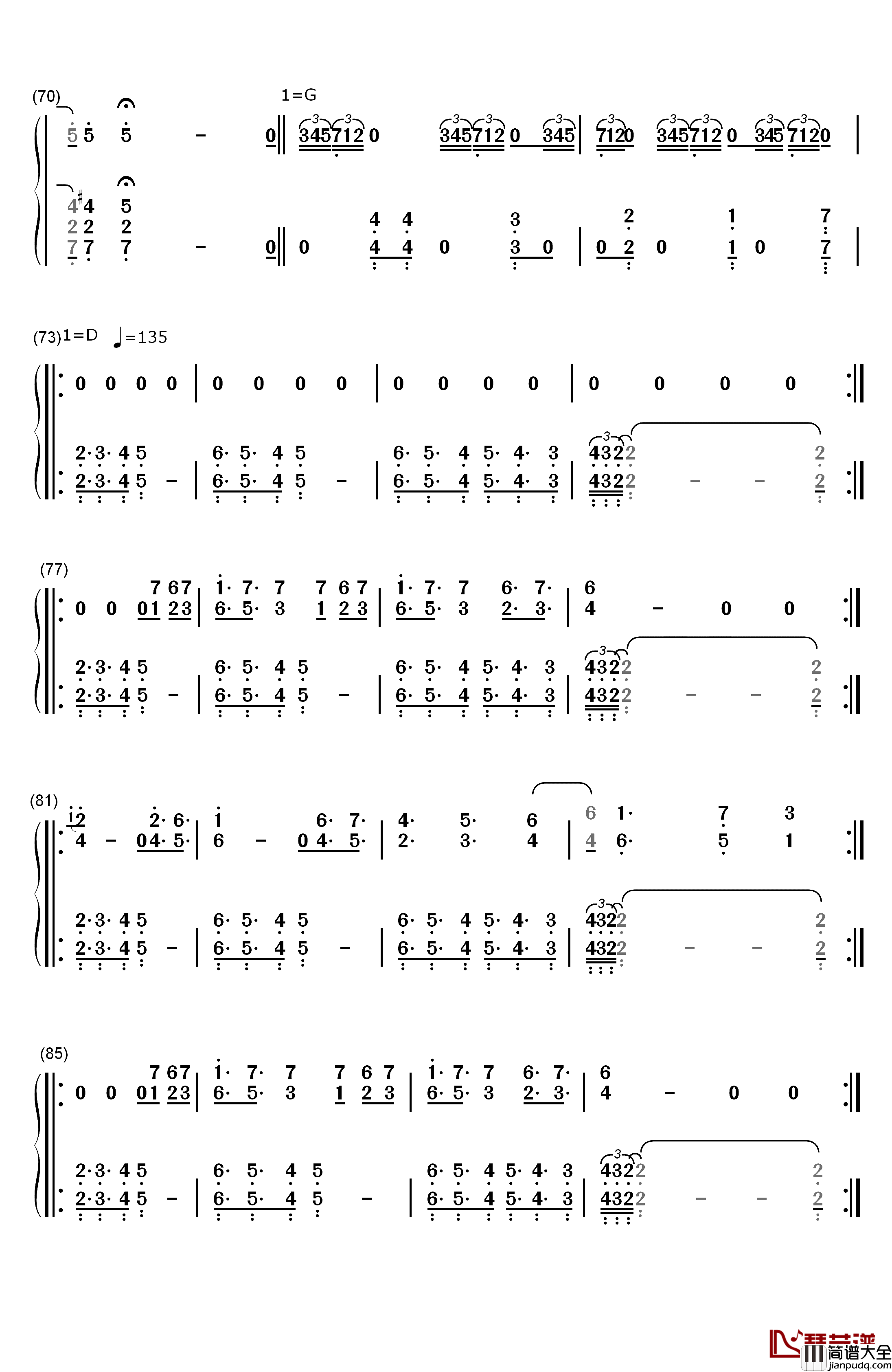 Roundabout钢琴简谱_数字双手_Yes