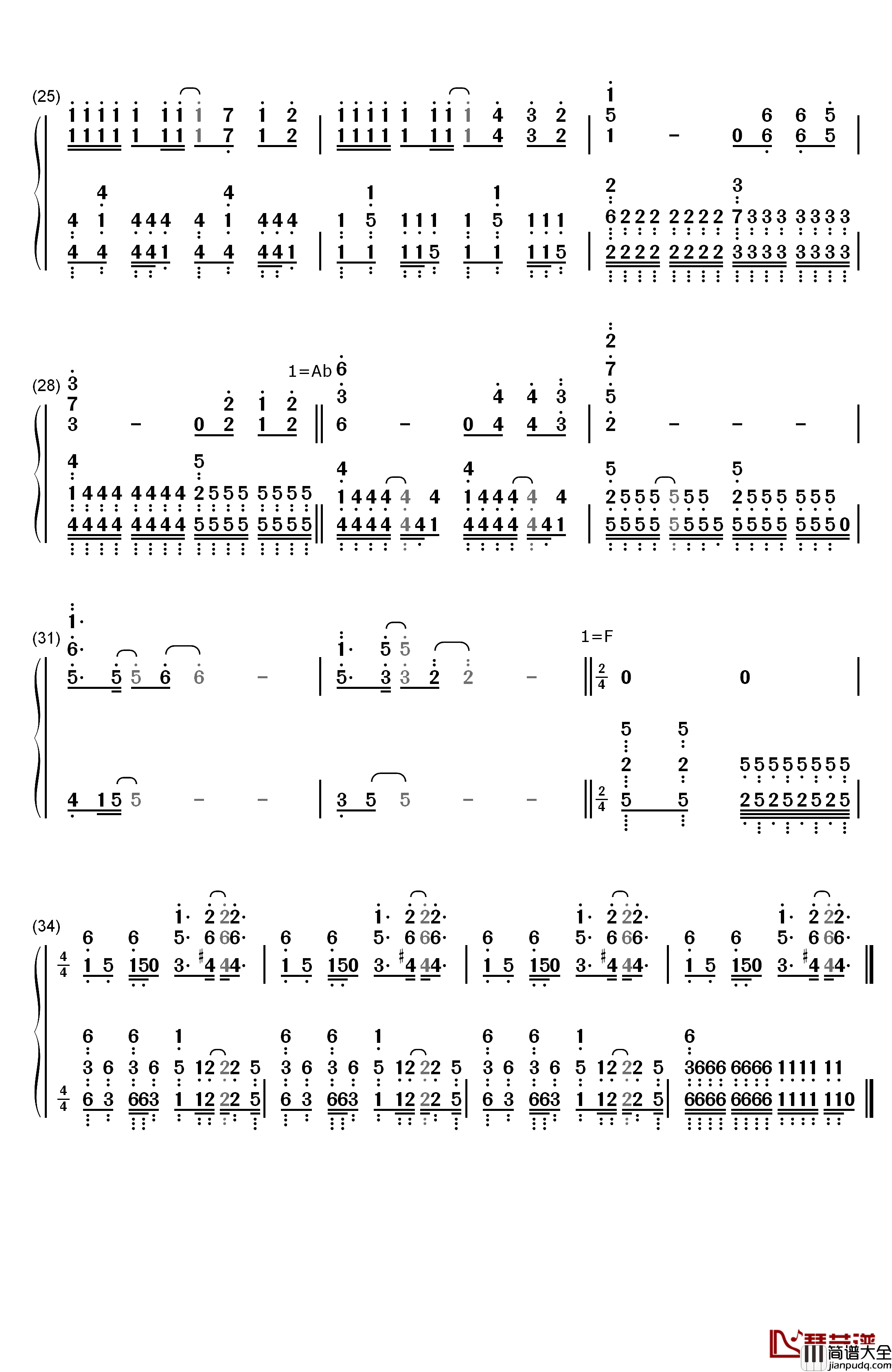 Gravitation钢琴简谱_数字双手_黑崎真音