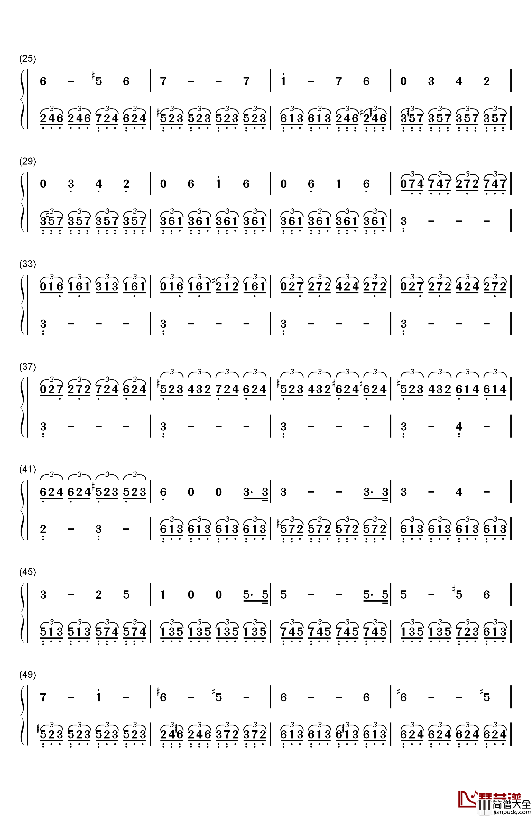 月光奏鸣曲钢琴简谱_数字双手_贝多芬