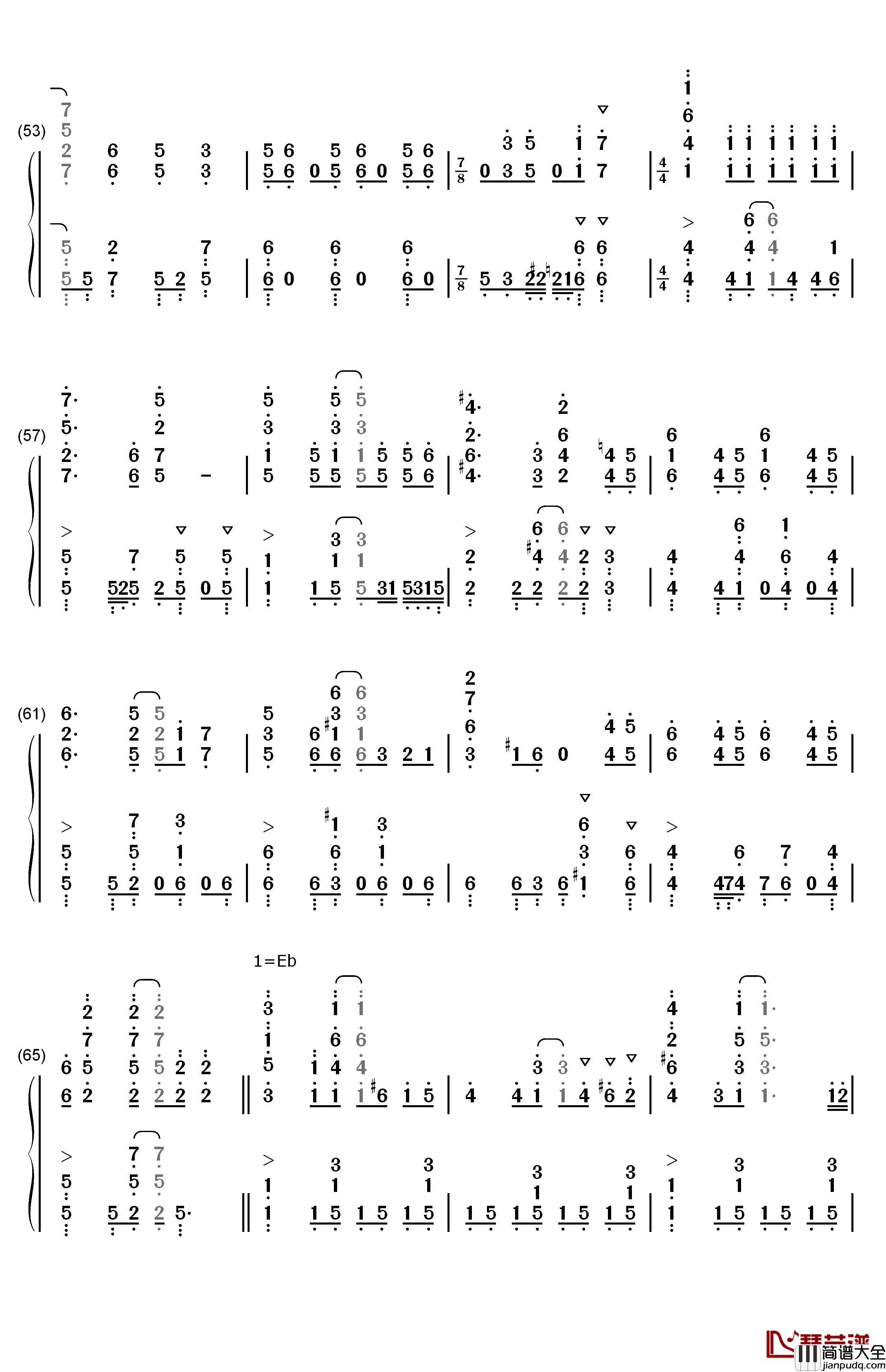 Nameless_Story钢琴简谱_数字双手_寺岛拓笃