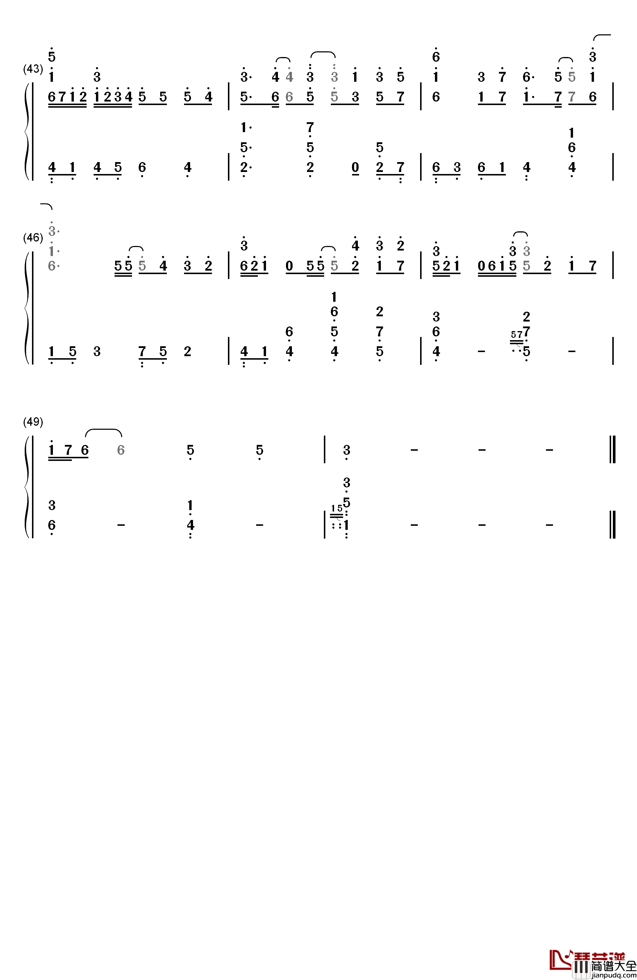 Everything_I_Need钢琴简谱_数字双手_Skylar_Grey