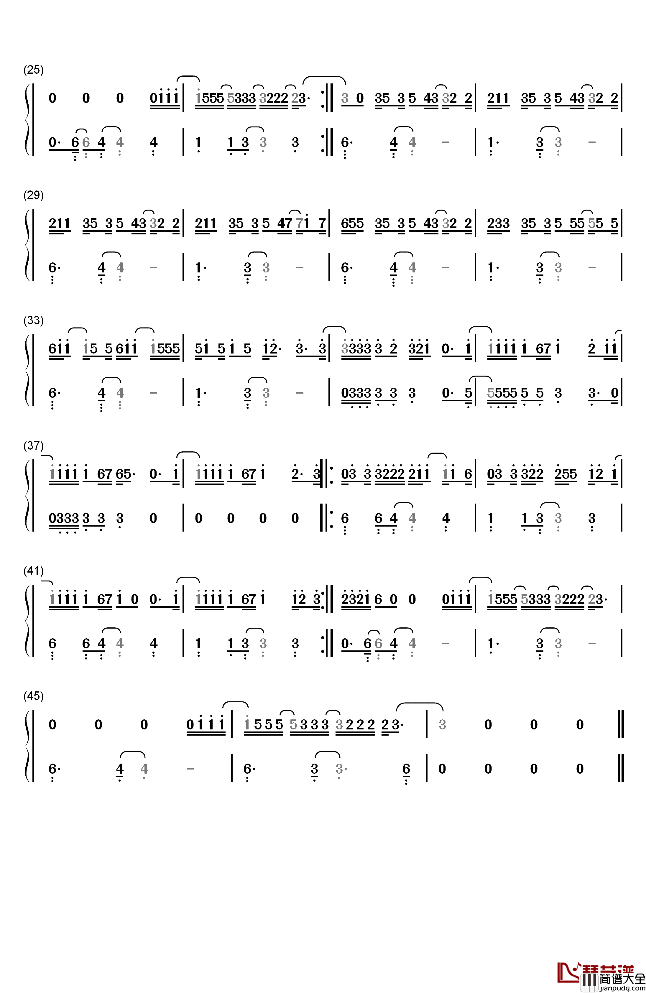 Let_You_Love_Me钢琴简谱_数字双手_Rita_Ora