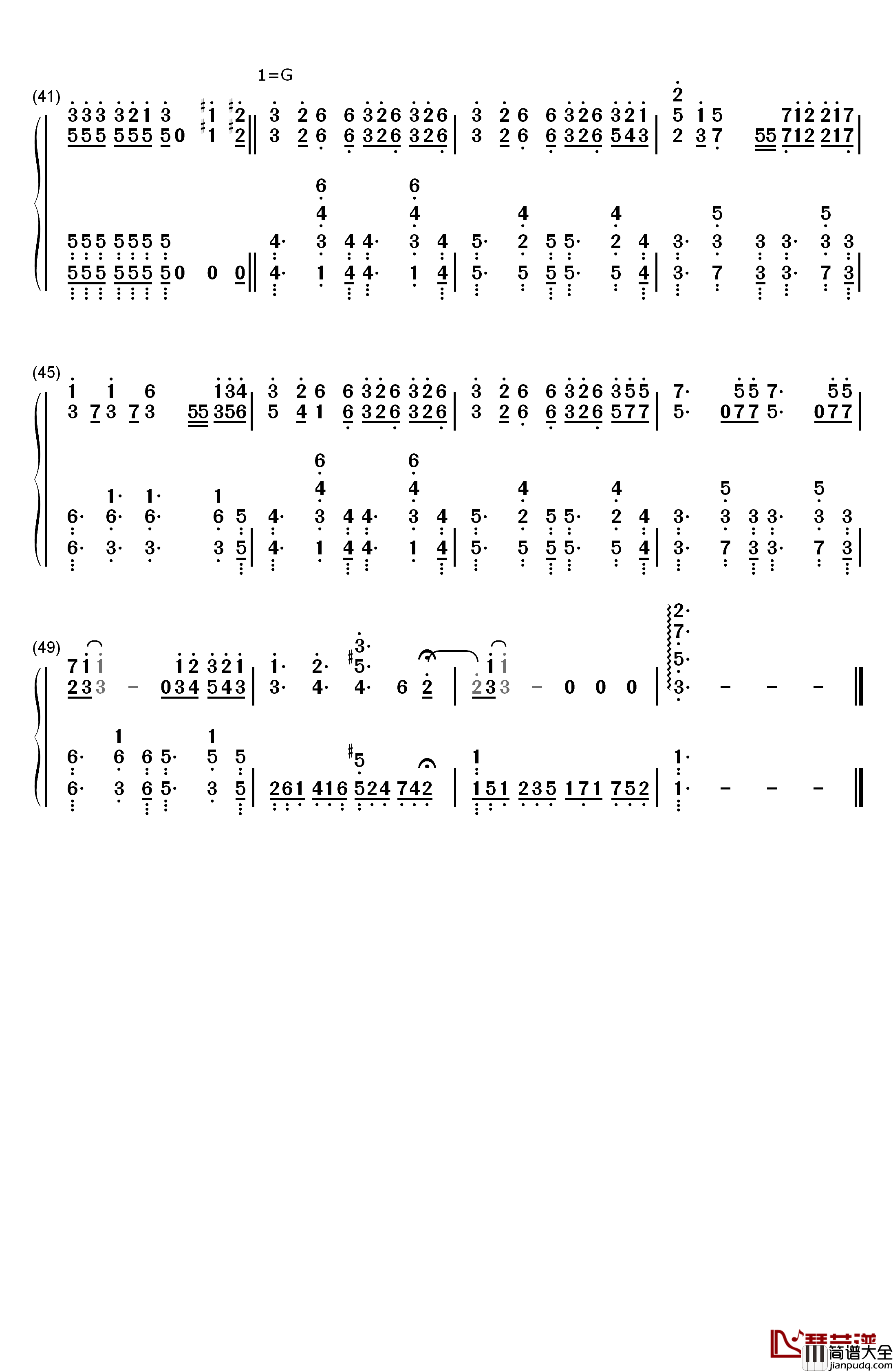 Wonderful_U钢琴简谱_数字双手_AGA