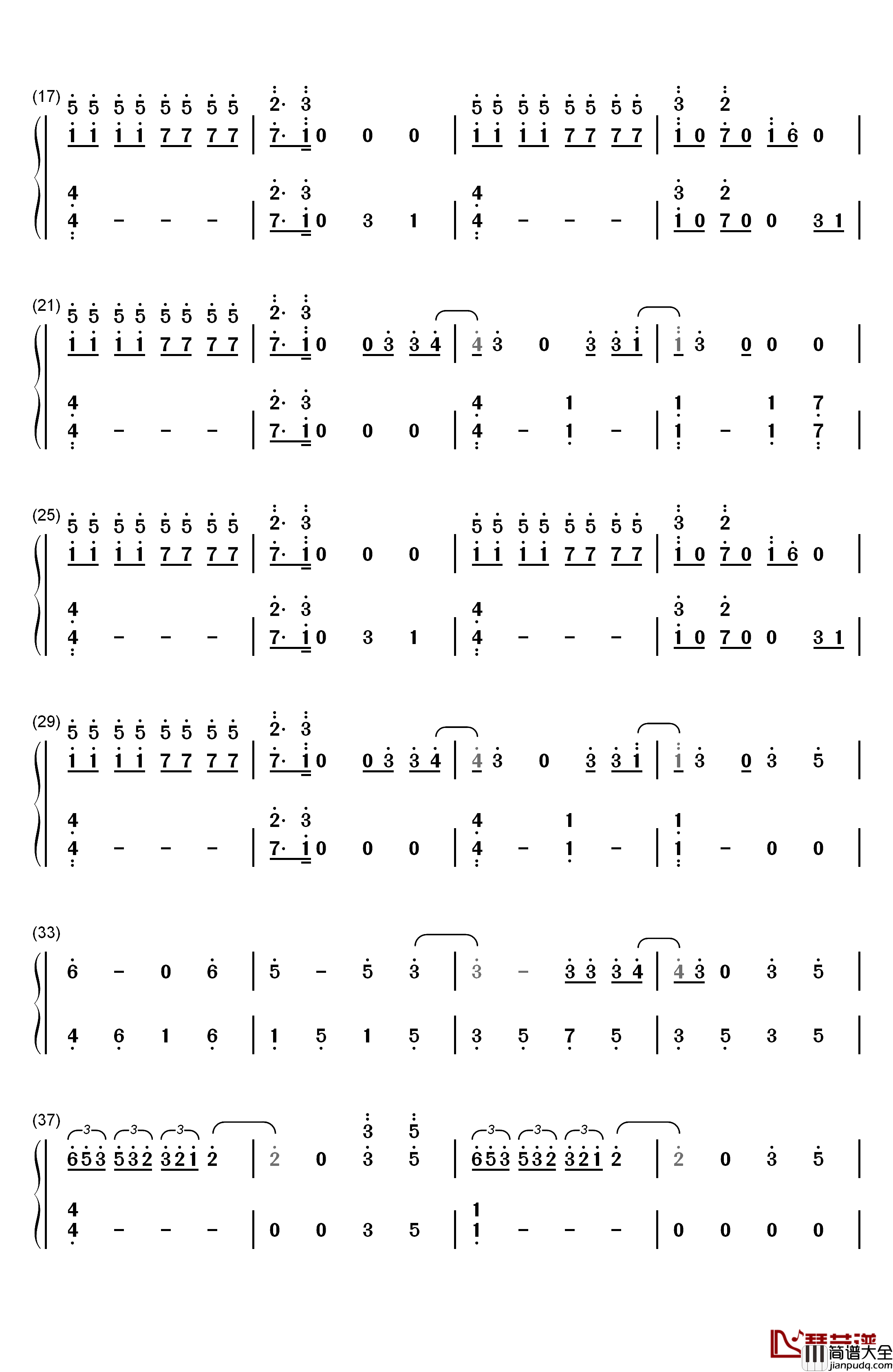 Serendipity钢琴简谱_数字双手_防弹少年团