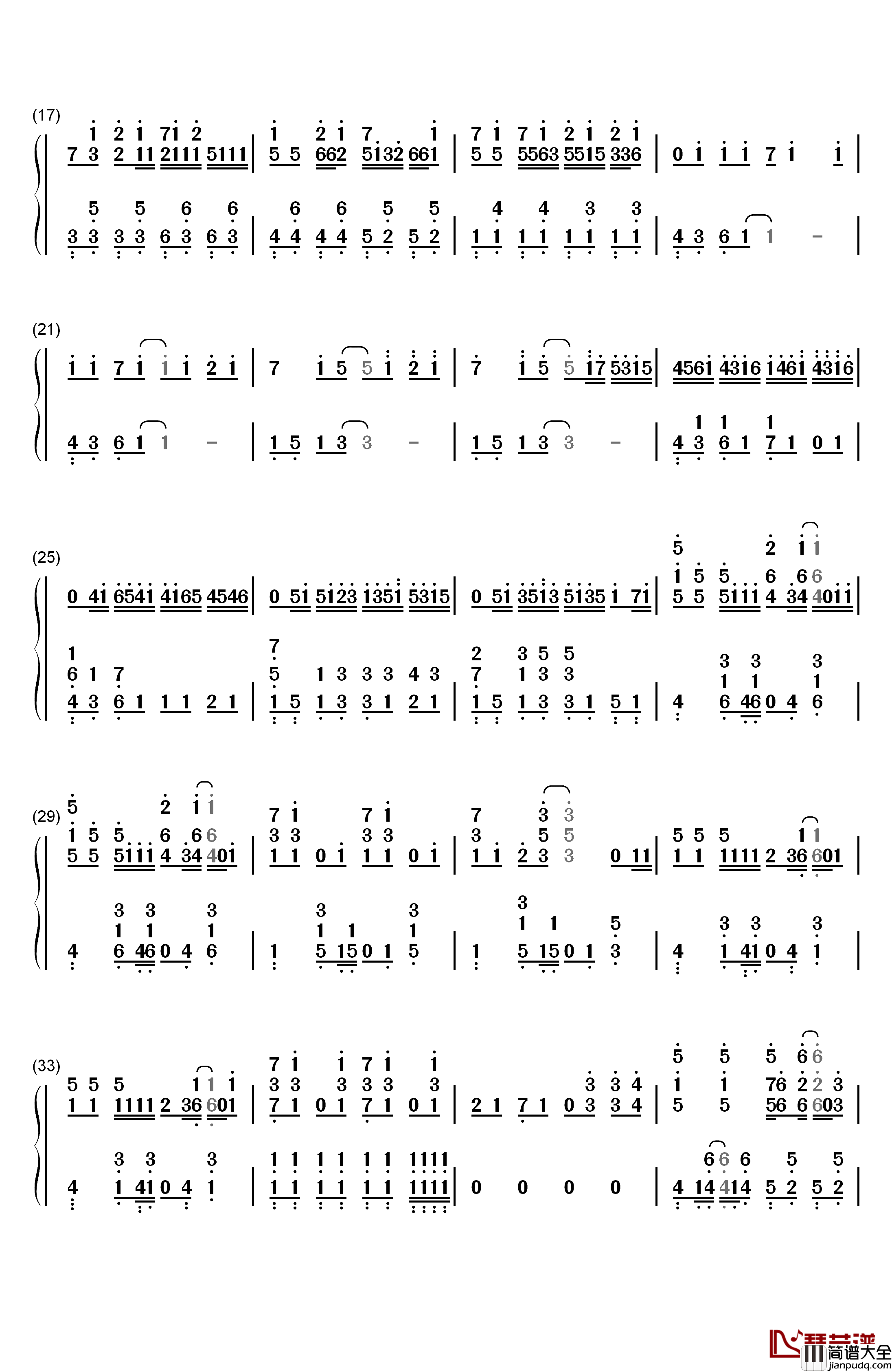 Hectopascal钢琴简谱_数字双手_高田忧希_寿美菜子