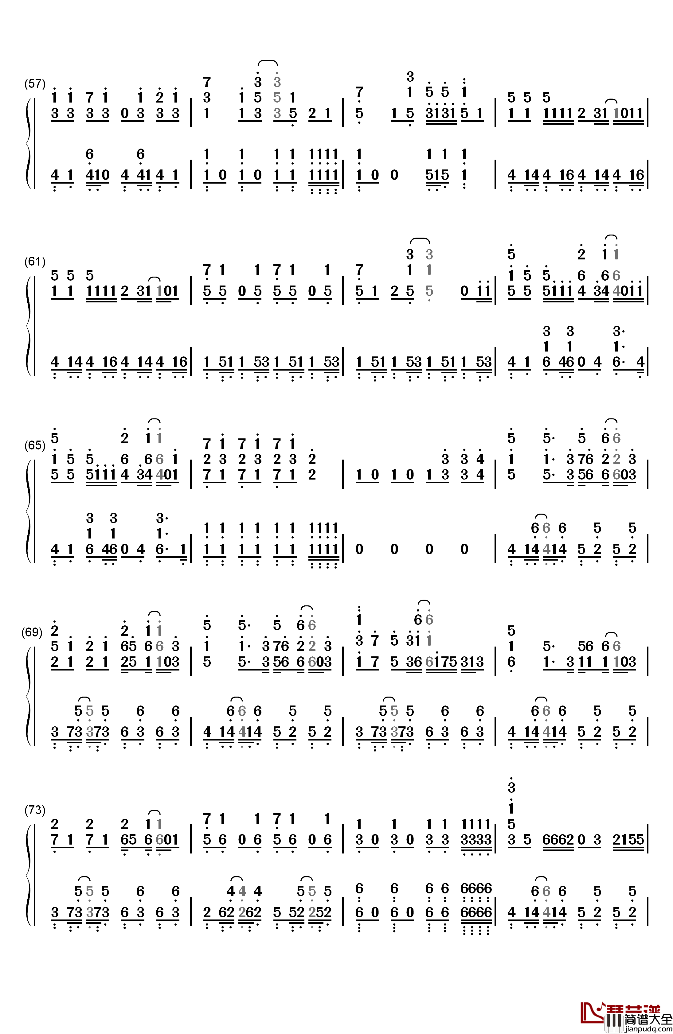 Hectopascal钢琴简谱_数字双手_高田忧希_寿美菜子