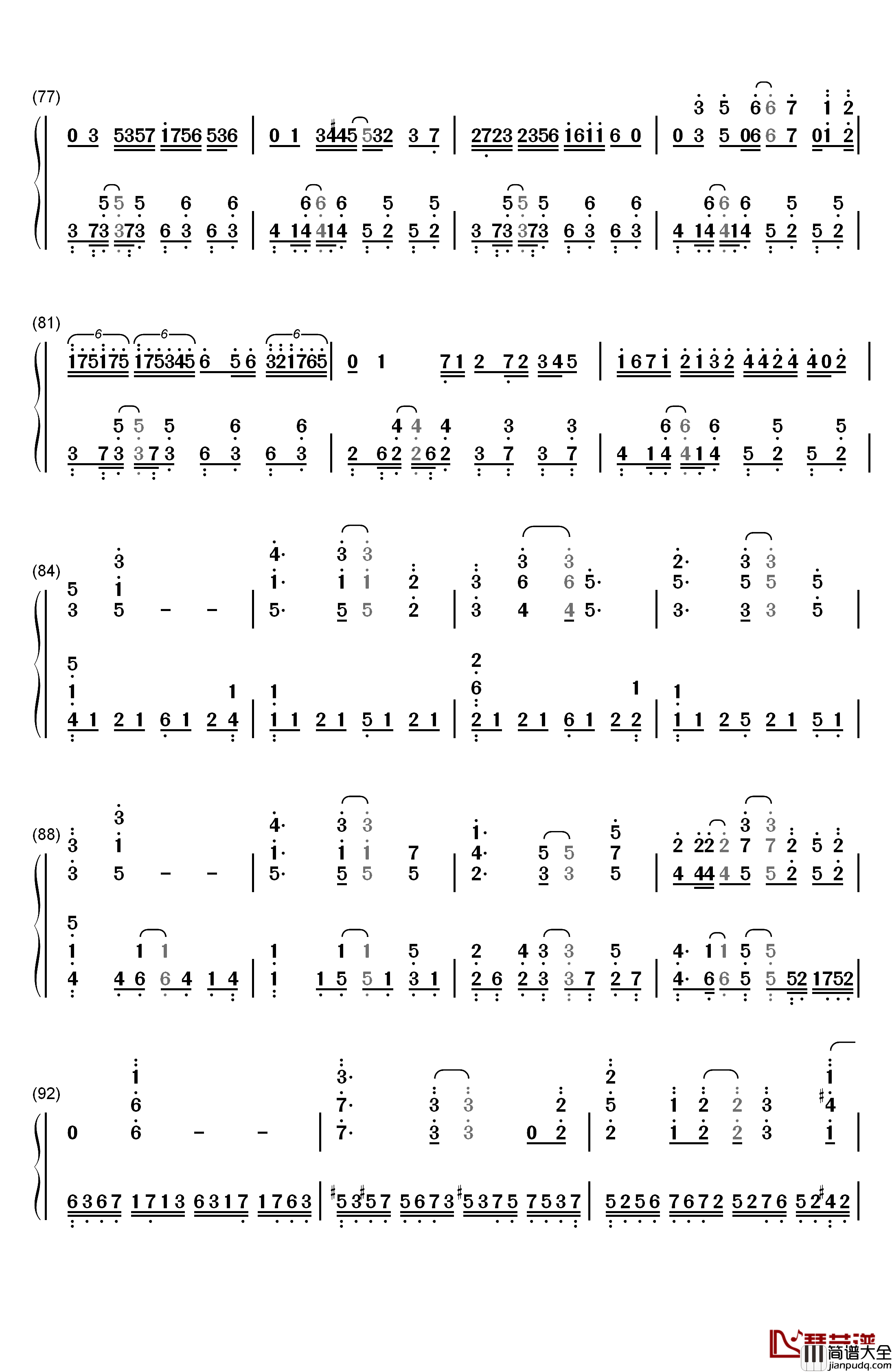 Hectopascal钢琴简谱_数字双手_高田忧希_寿美菜子
