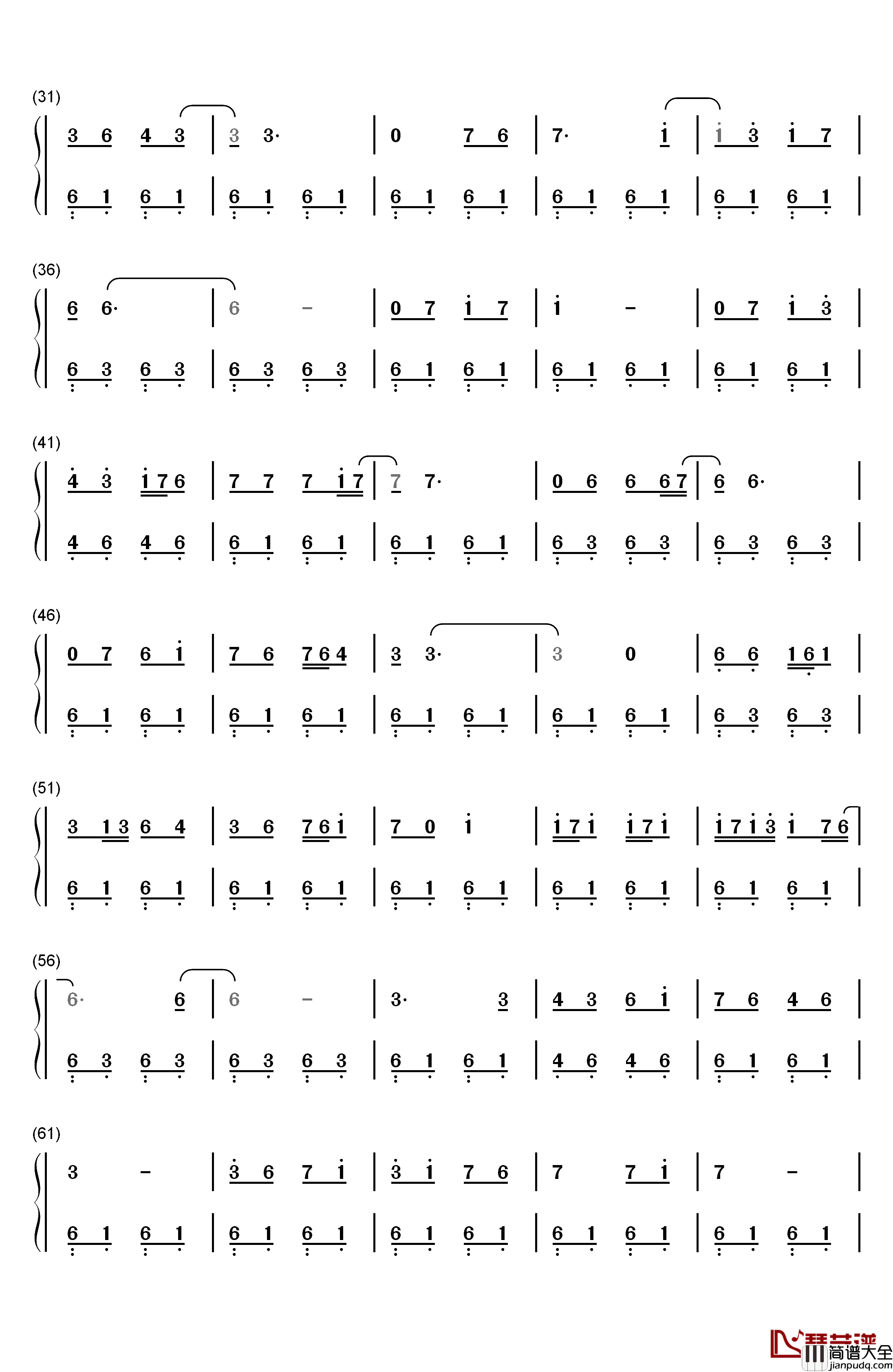 なみだの操钢琴简谱_数字双手_殿さまキングス