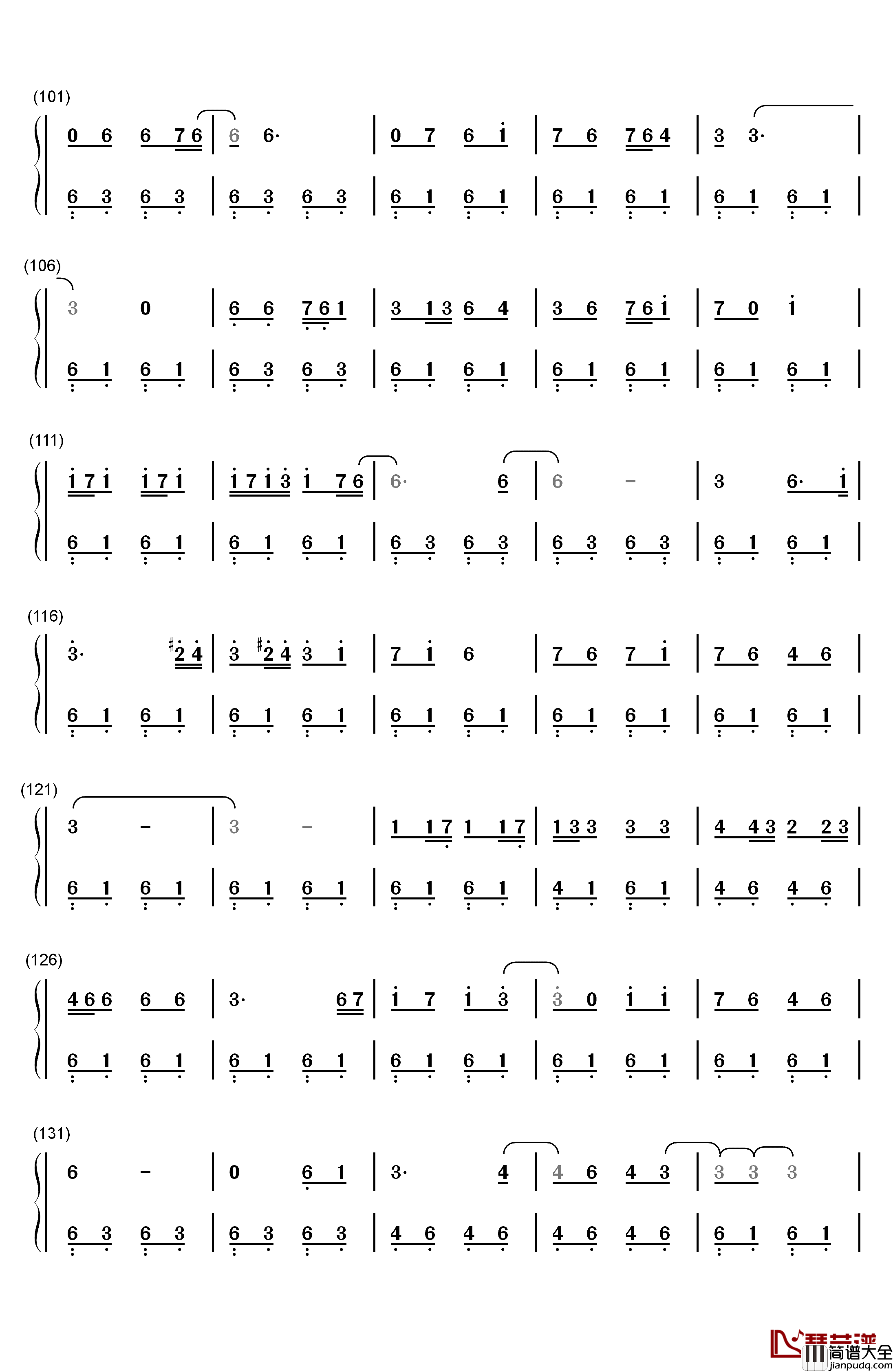 なみだの操钢琴简谱_数字双手_殿さまキングス