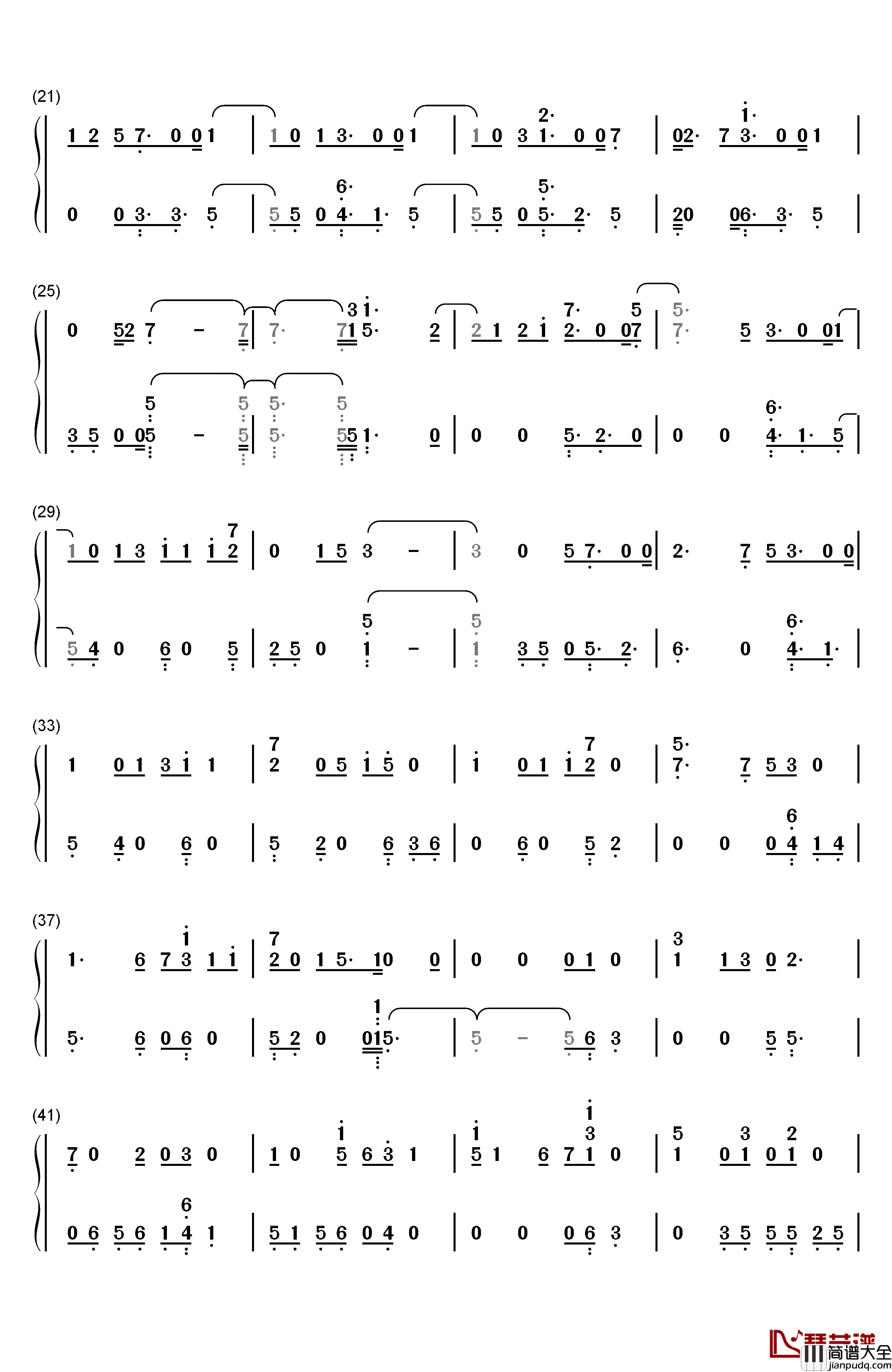 Thursday钢琴简谱_数字双手_Jess_Glynne