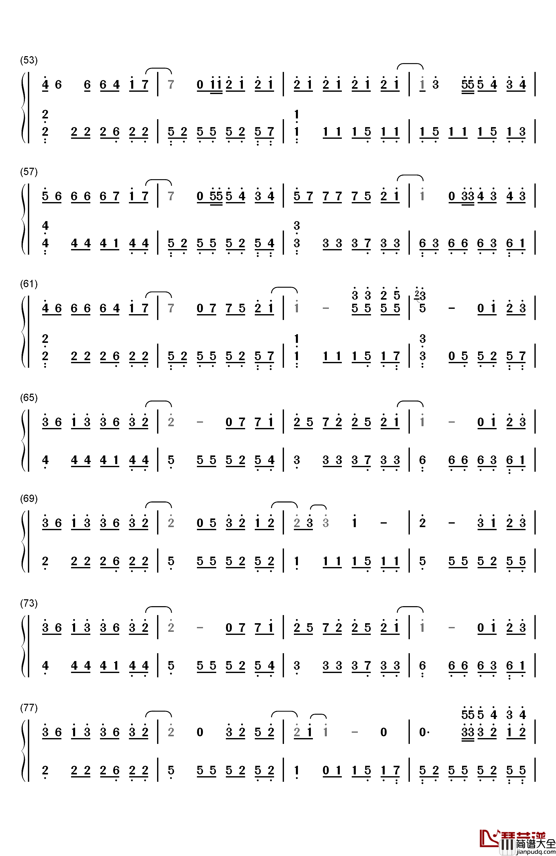 演员钢琴简谱_数字双手_薛之谦
