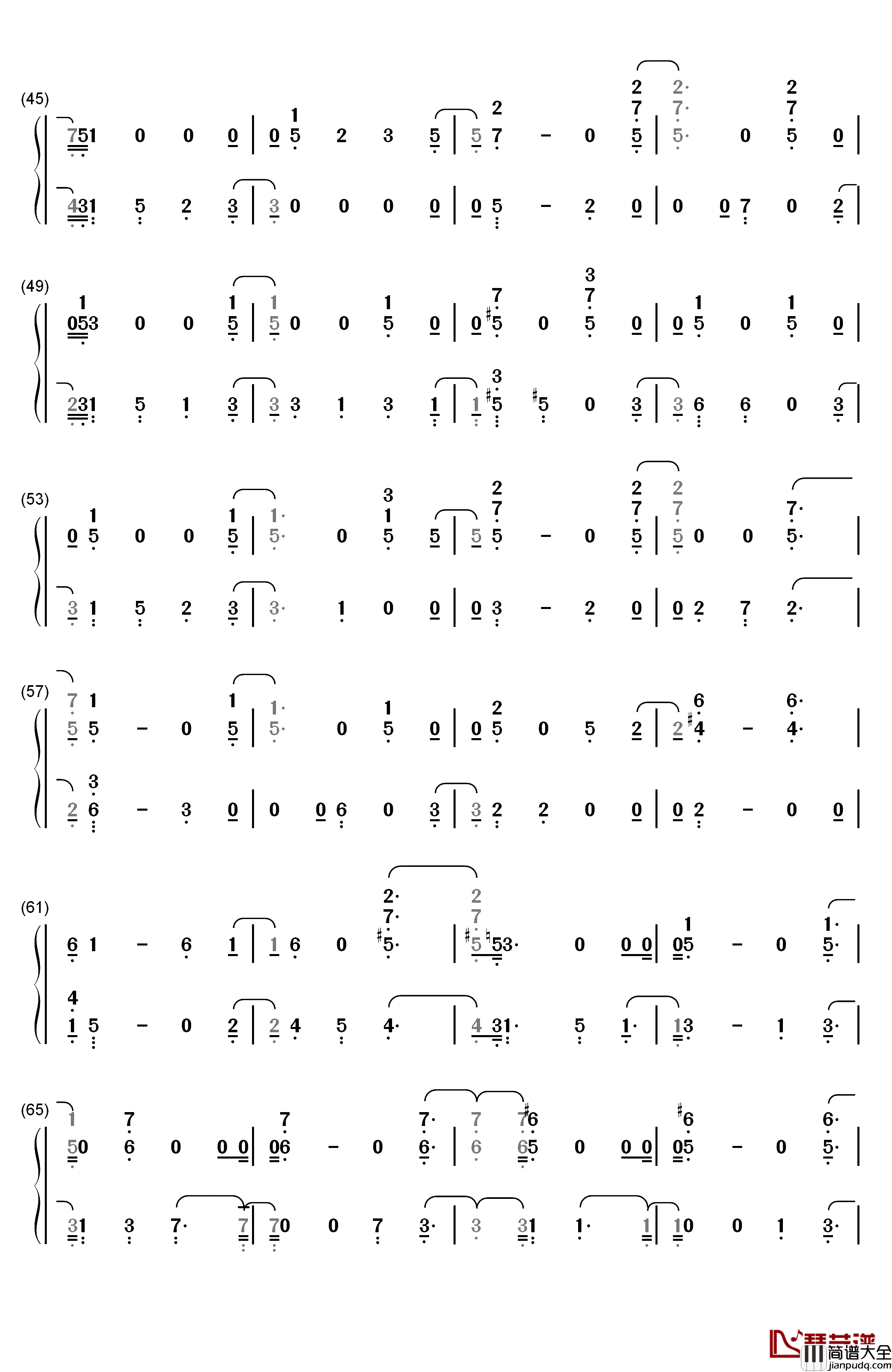 Love_You_Anymore钢琴简谱_数字双手_Michael_Buble