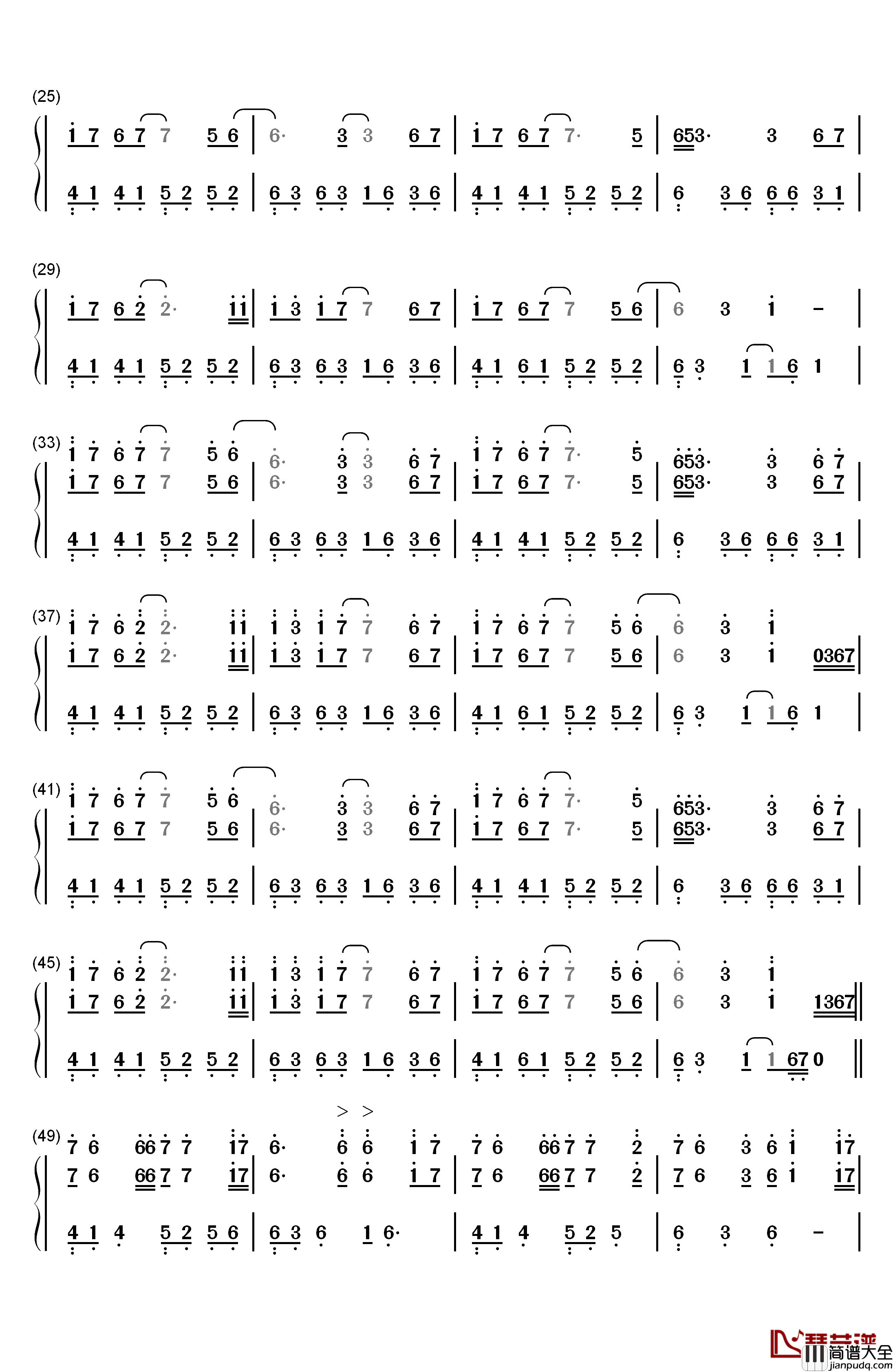 Mirage钢琴简谱_数字双手_DJ_Okawari