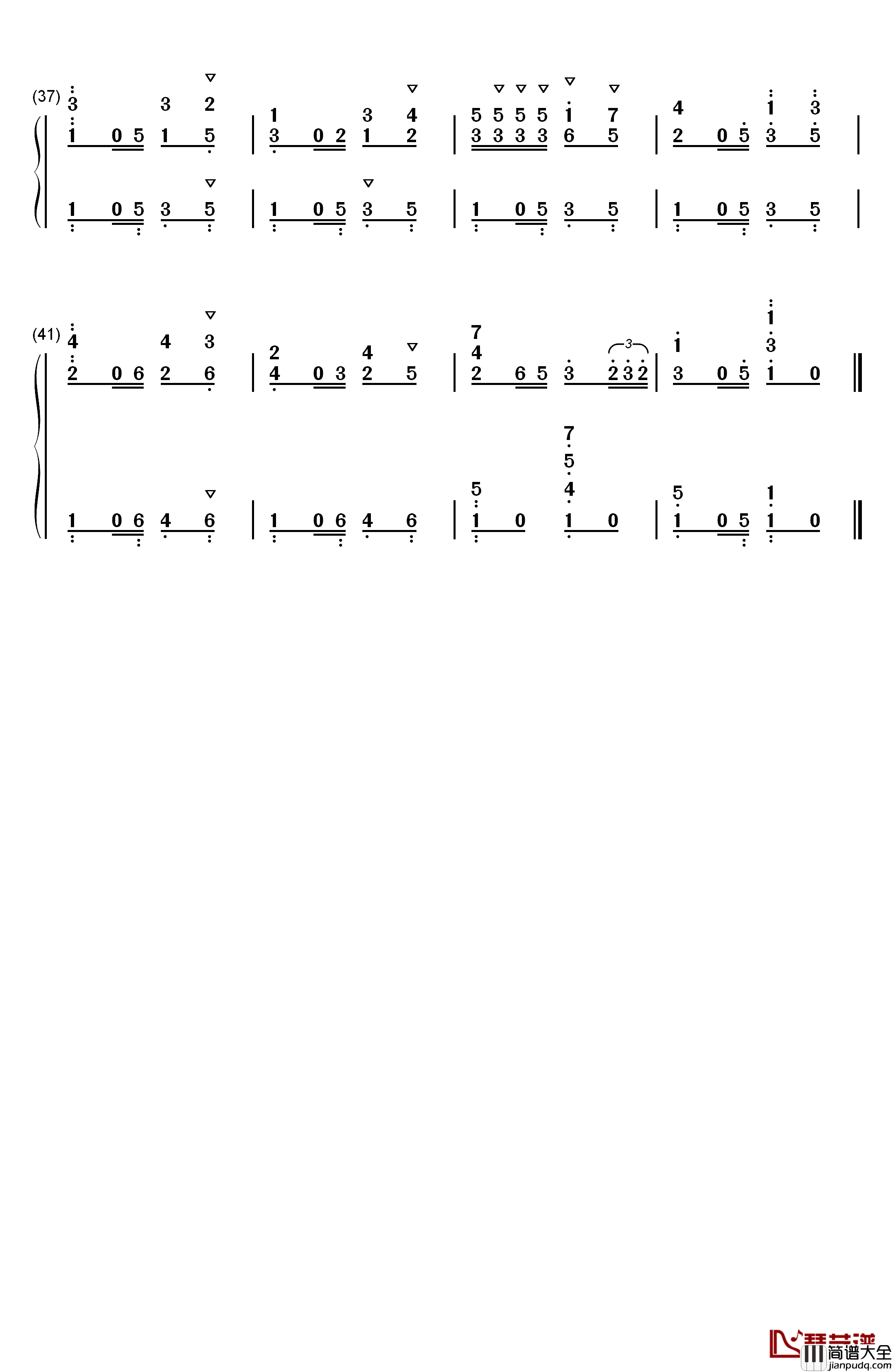 Habanera钢琴简谱_数字双手_Georges_Bizet