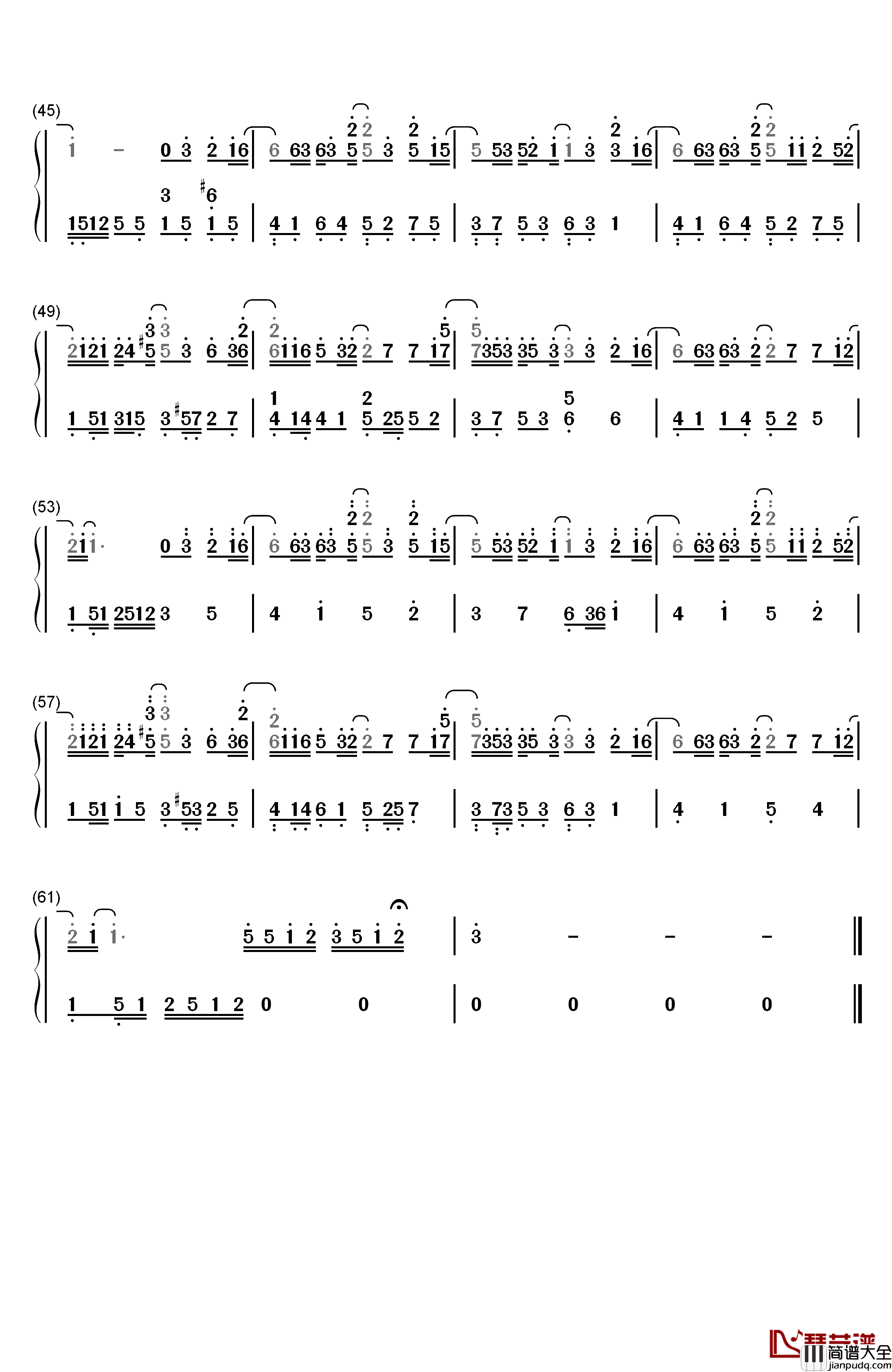可不可以钢琴简谱_数字双手_张紫豪
