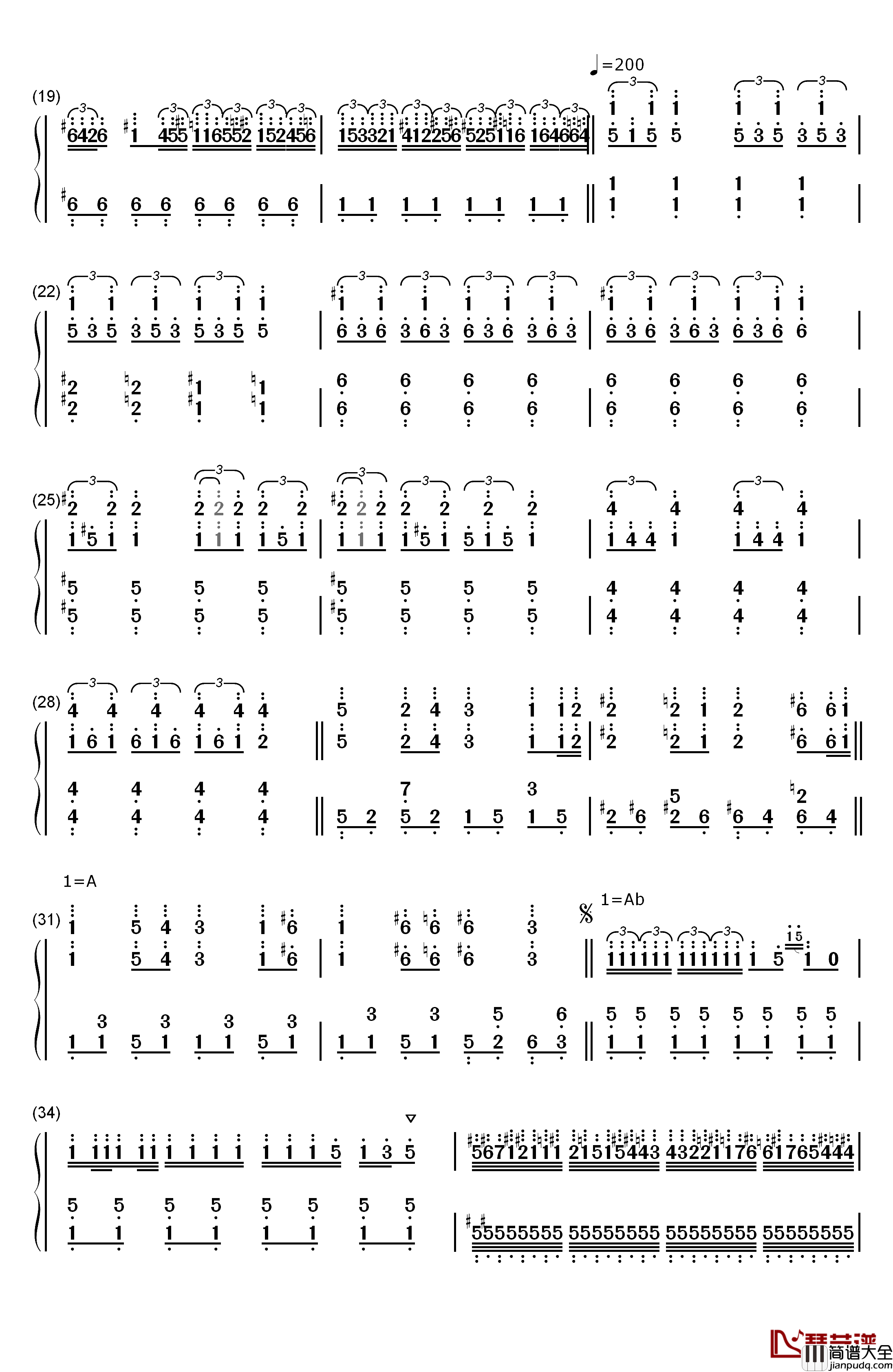 Hyper∞LATiON钢琴简谱_数字双手_初音未来