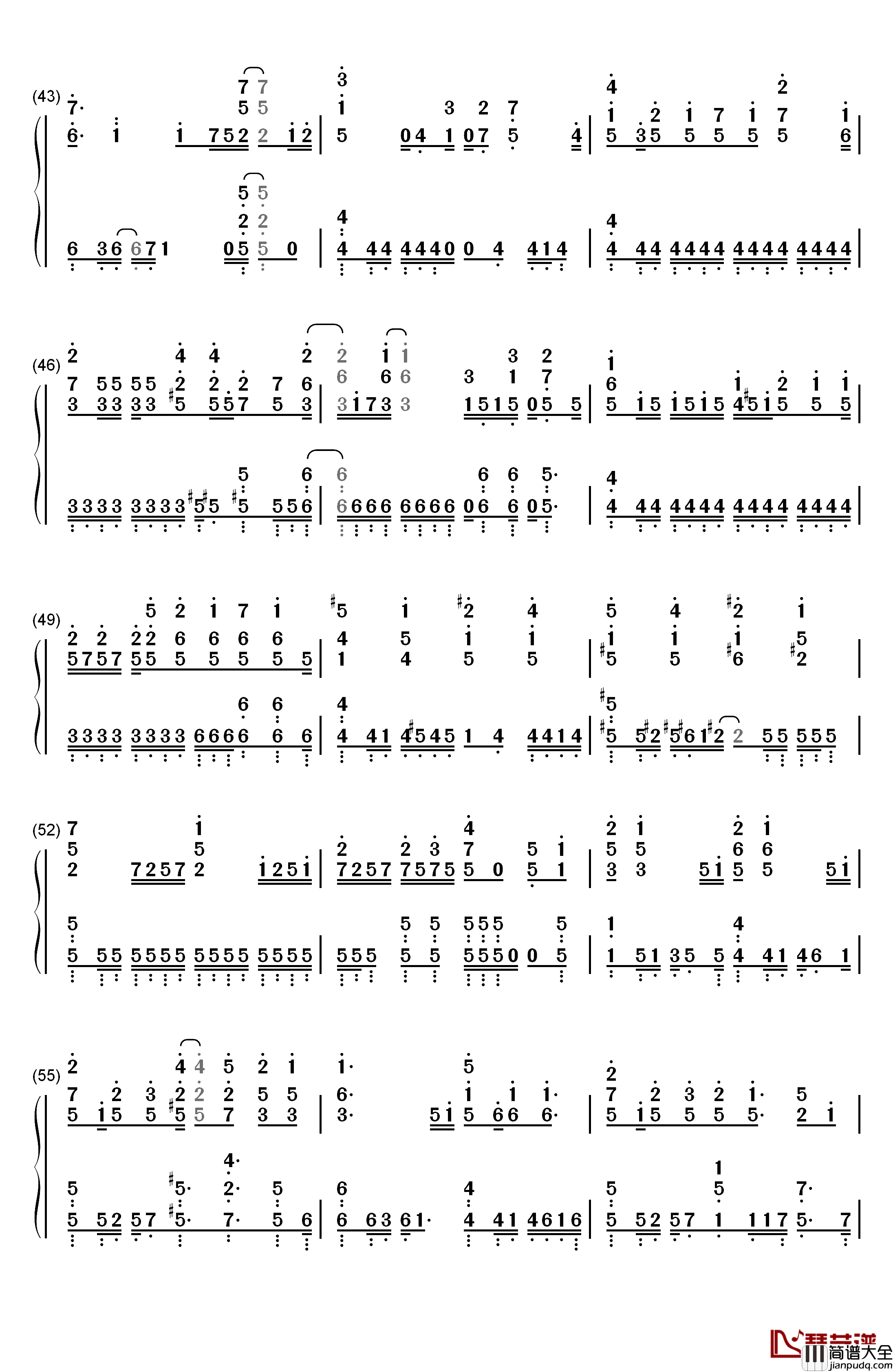 空想少女への恋手紙钢琴简谱_数字双手_初音未来