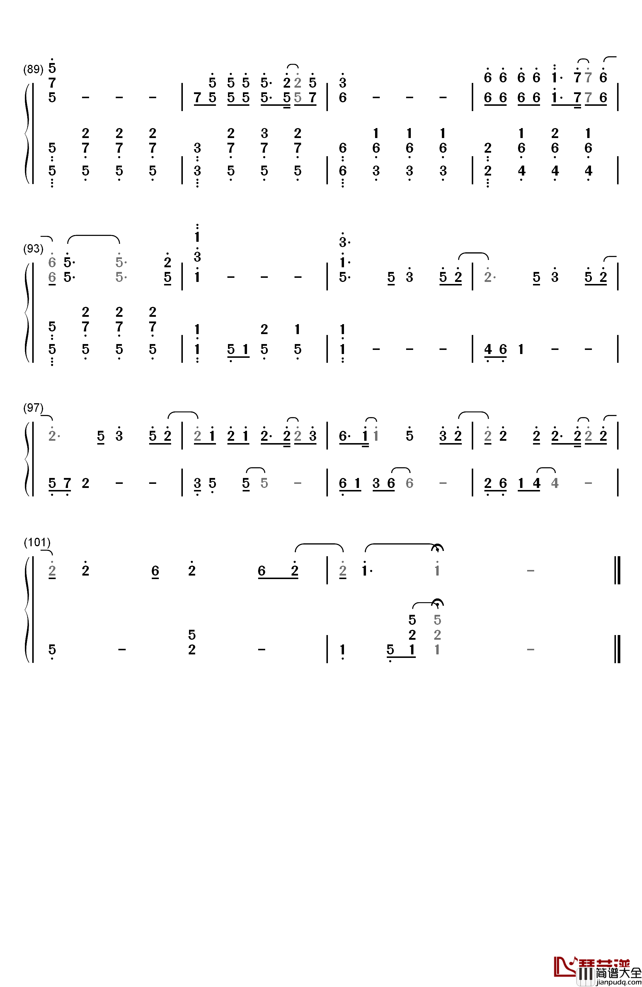 假装钢琴简谱_数字双手_陈雪凝