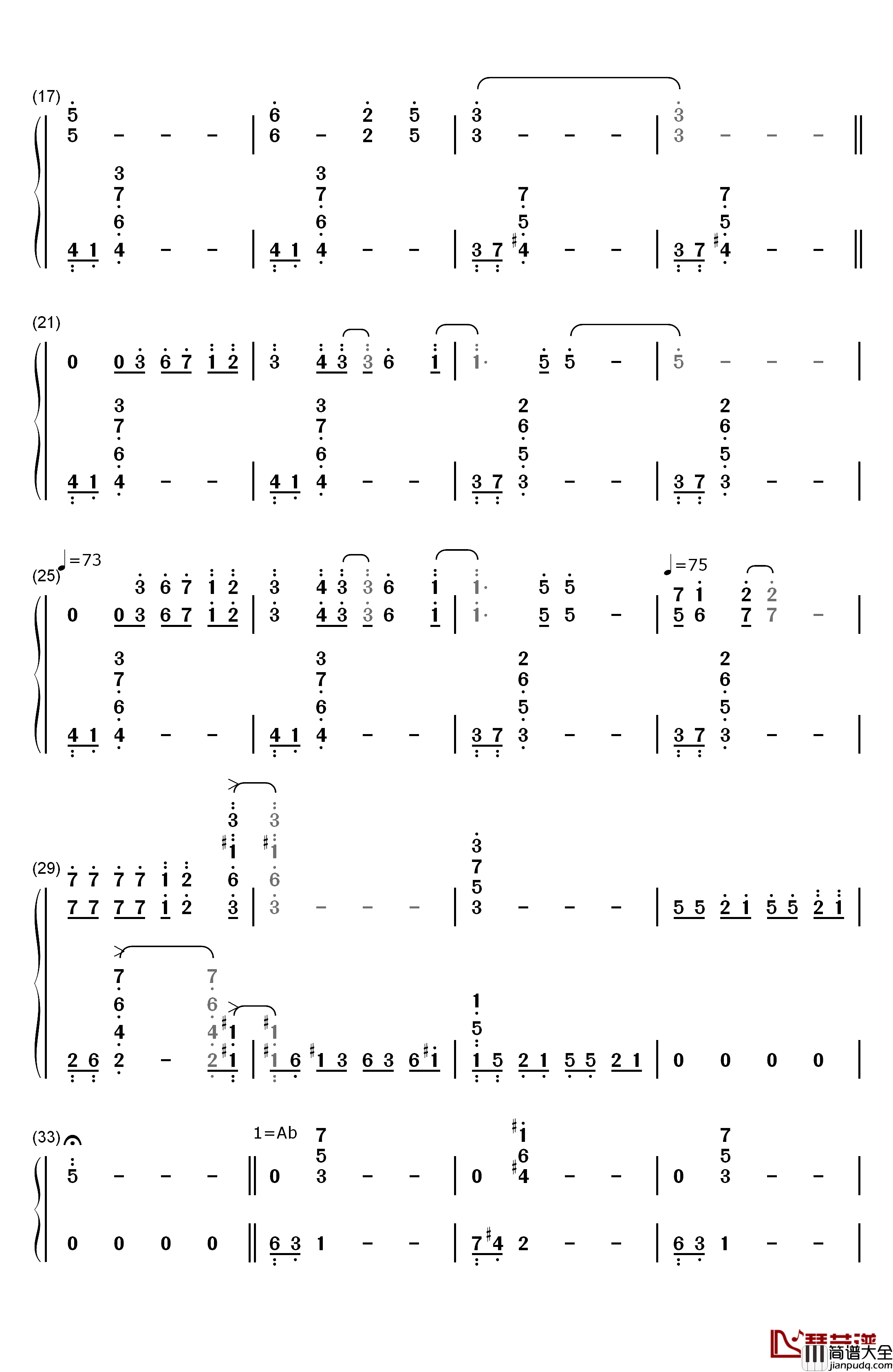 Lady_of_Spring钢琴简谱_数字双手_久石让
