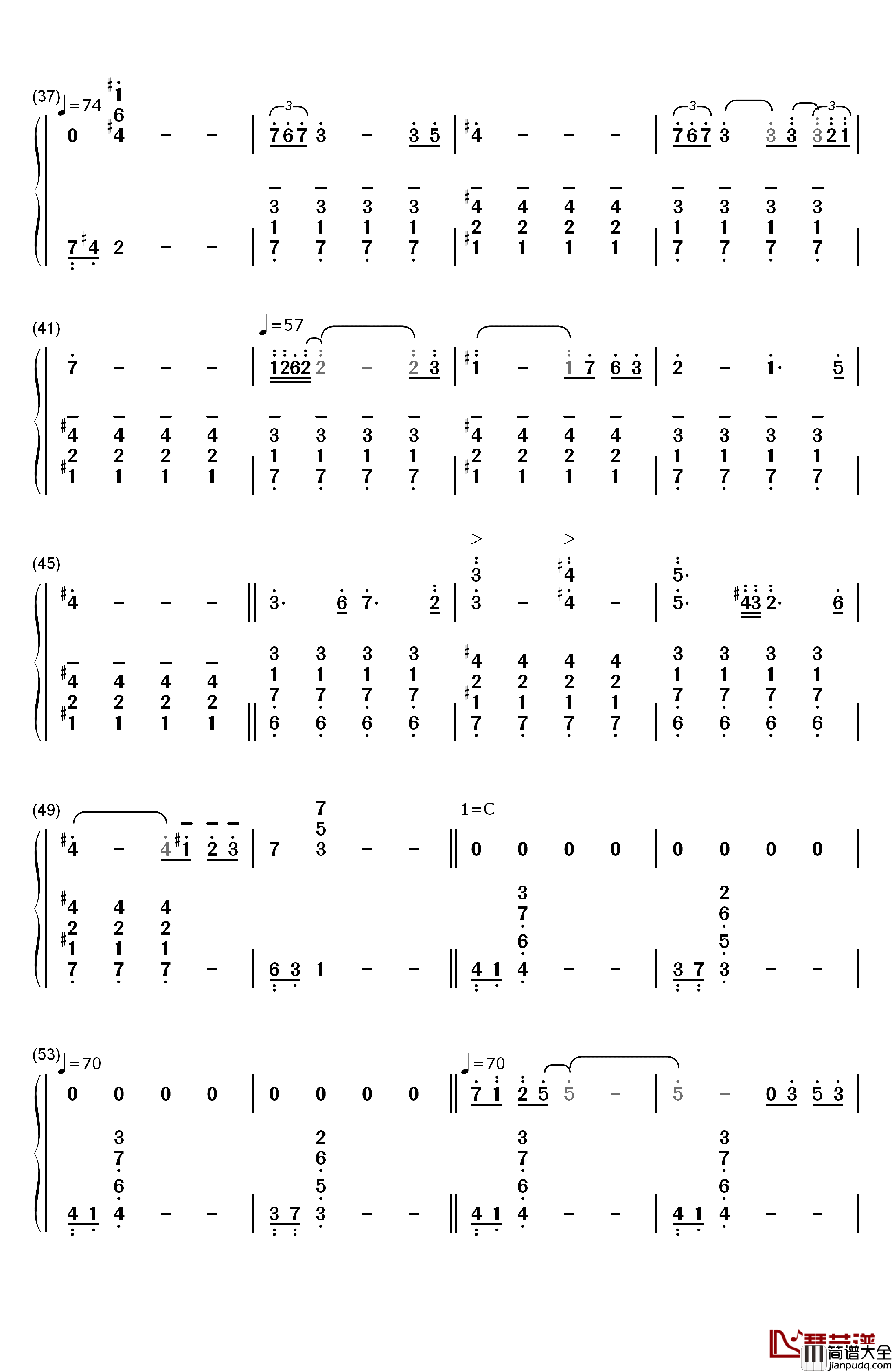 Lady_of_Spring钢琴简谱_数字双手_久石让