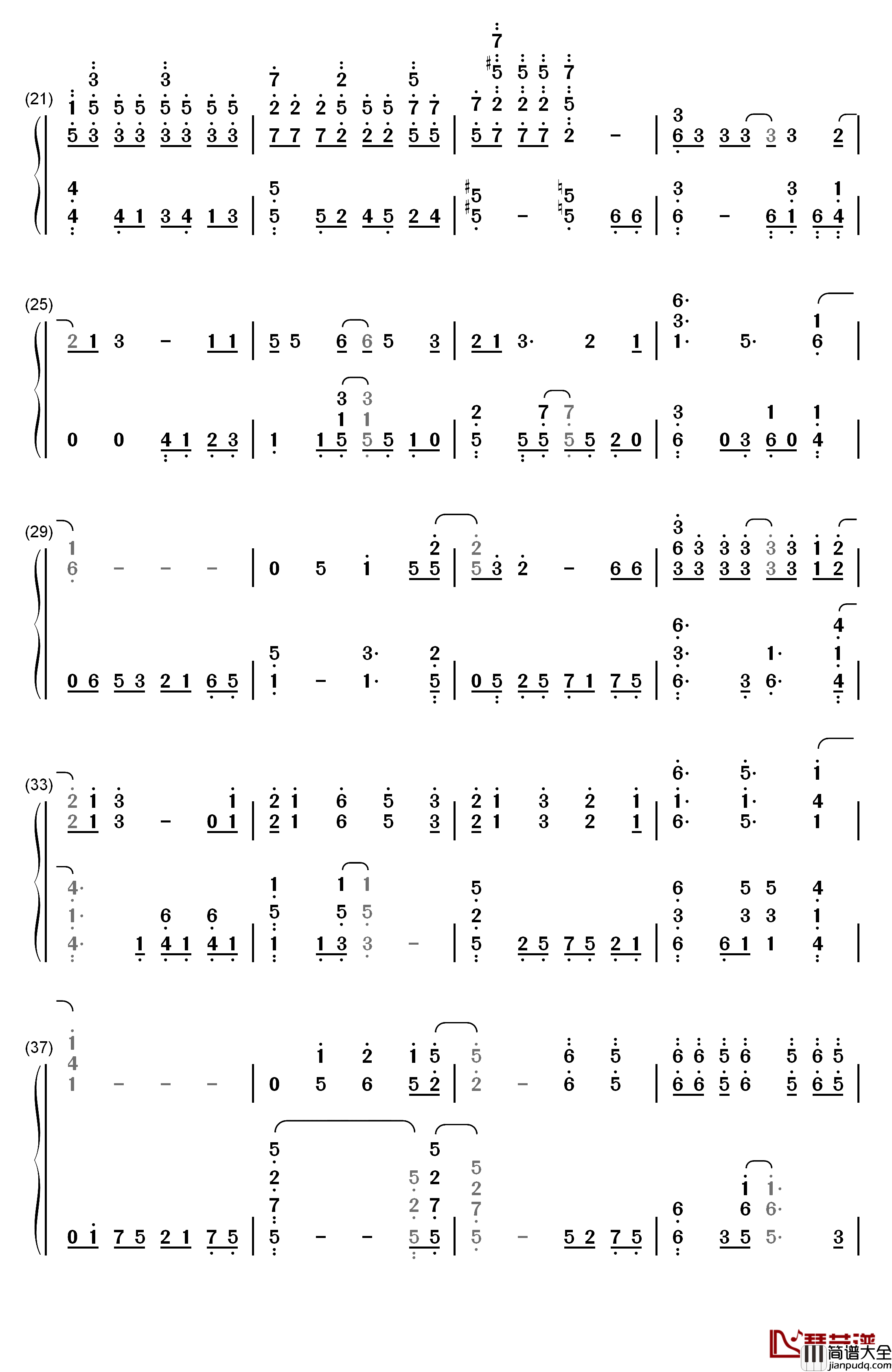 梦回还钢琴简谱_数字双手_呦猫UNEKO