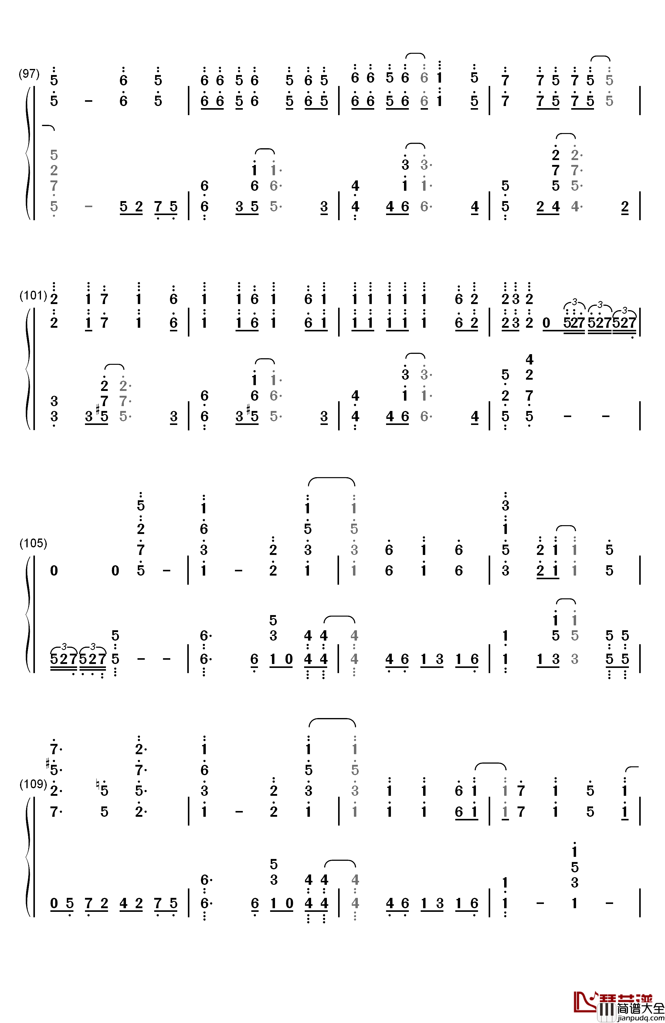梦回还钢琴简谱_数字双手_呦猫UNEKO