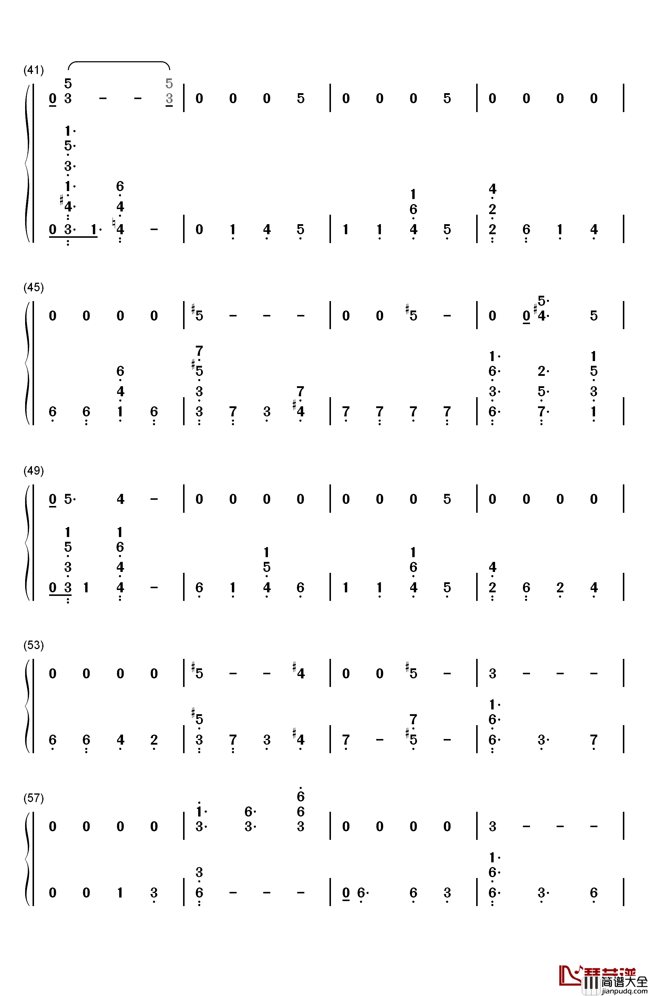 Running钢琴简谱_数字双手_Dua_Lipa