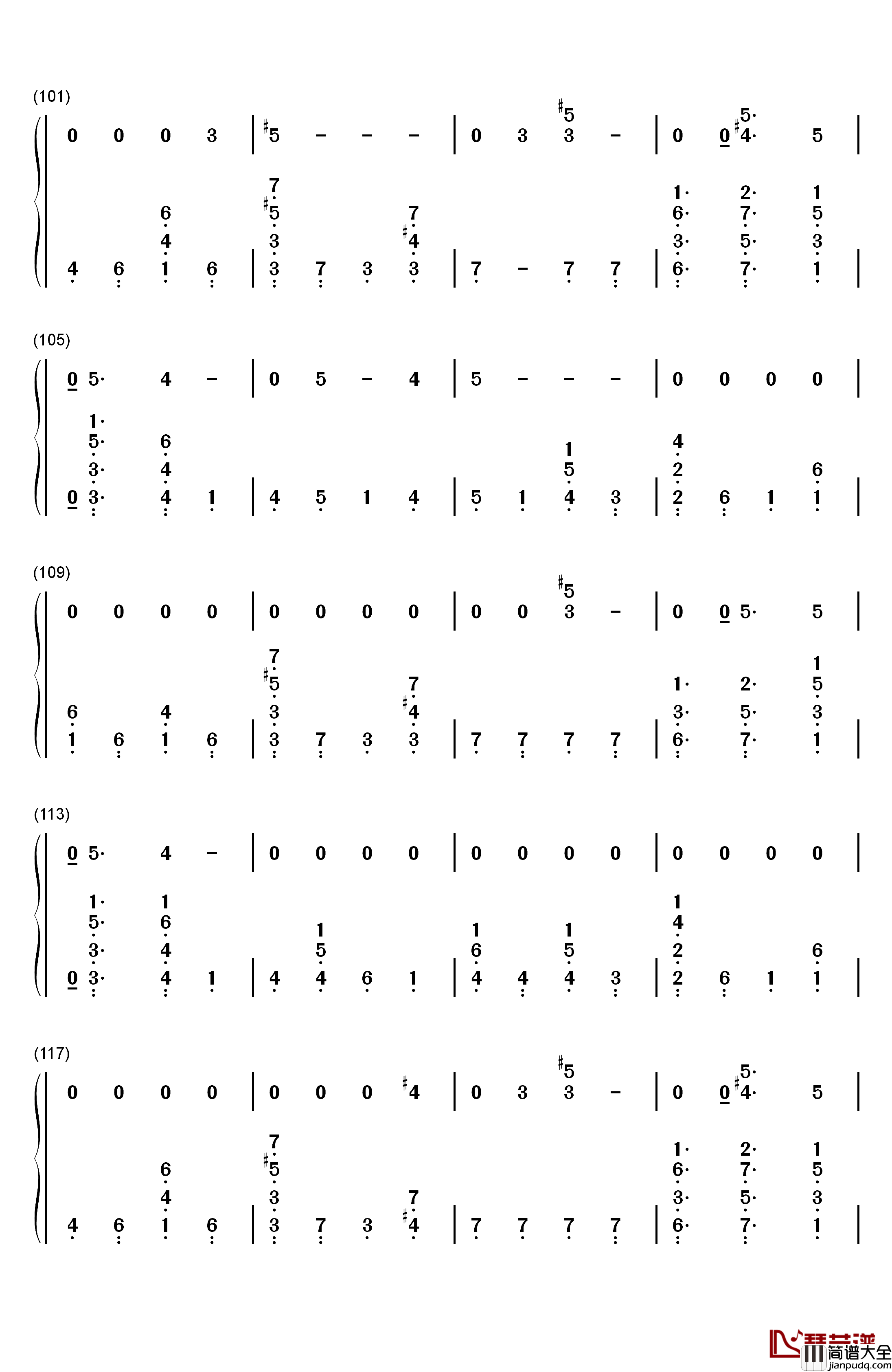 Running钢琴简谱_数字双手_Dua_Lipa