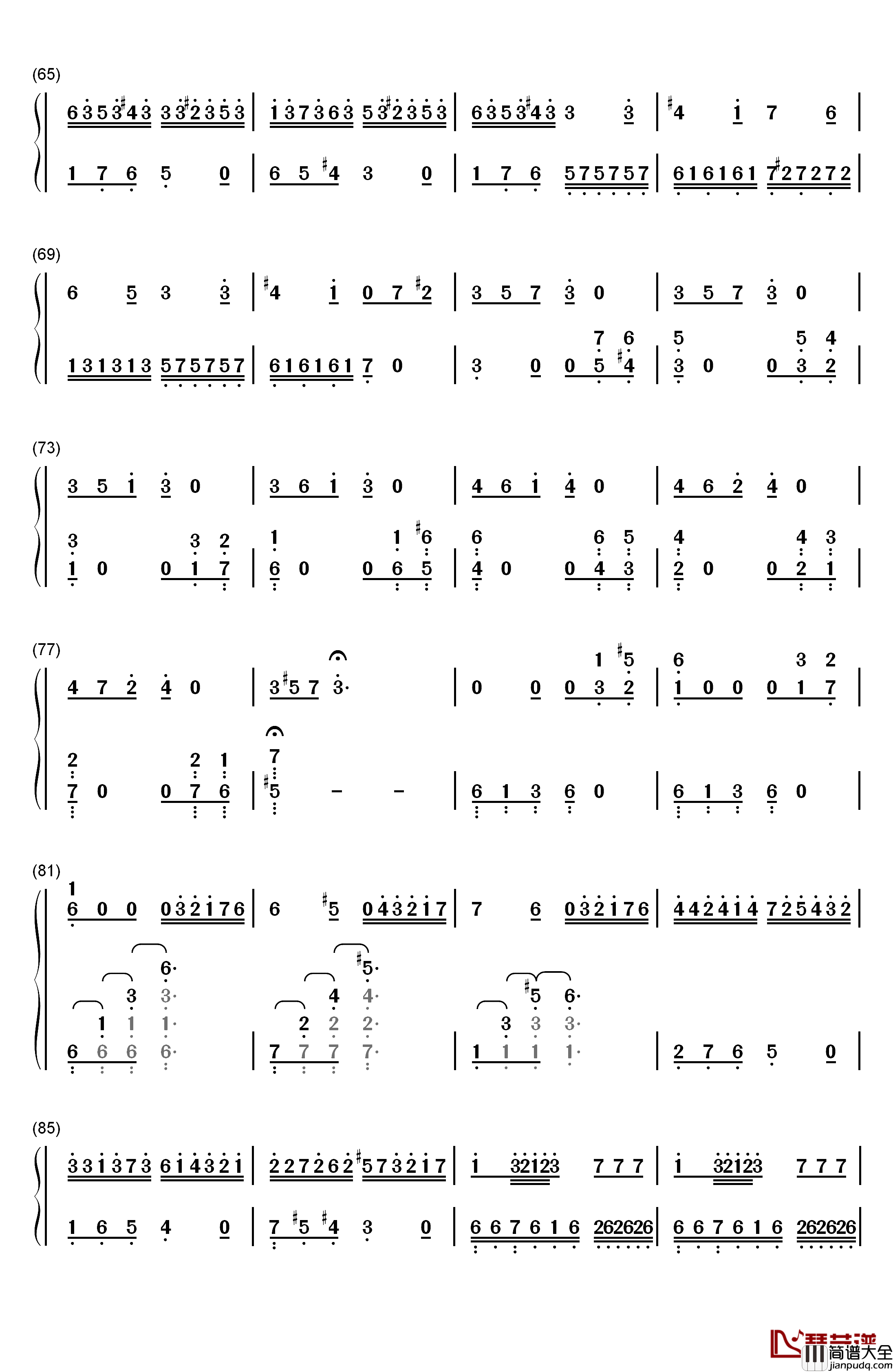 e小调奏鸣曲第一乐章钢琴简谱_数字双手_海顿