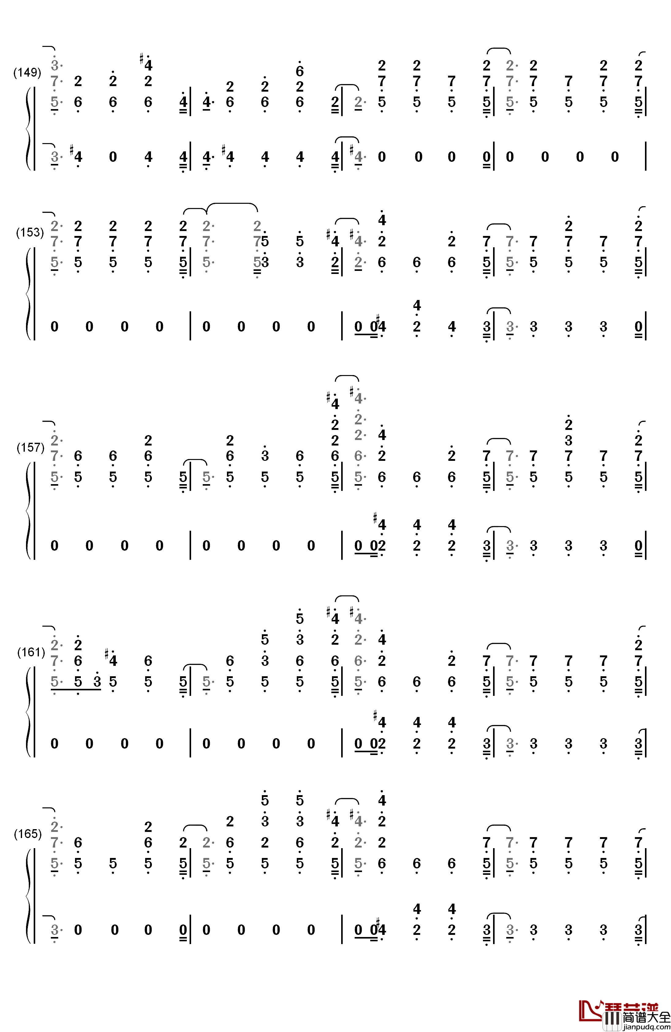 Stand钢琴简谱_数字双手_George_S._Clinton