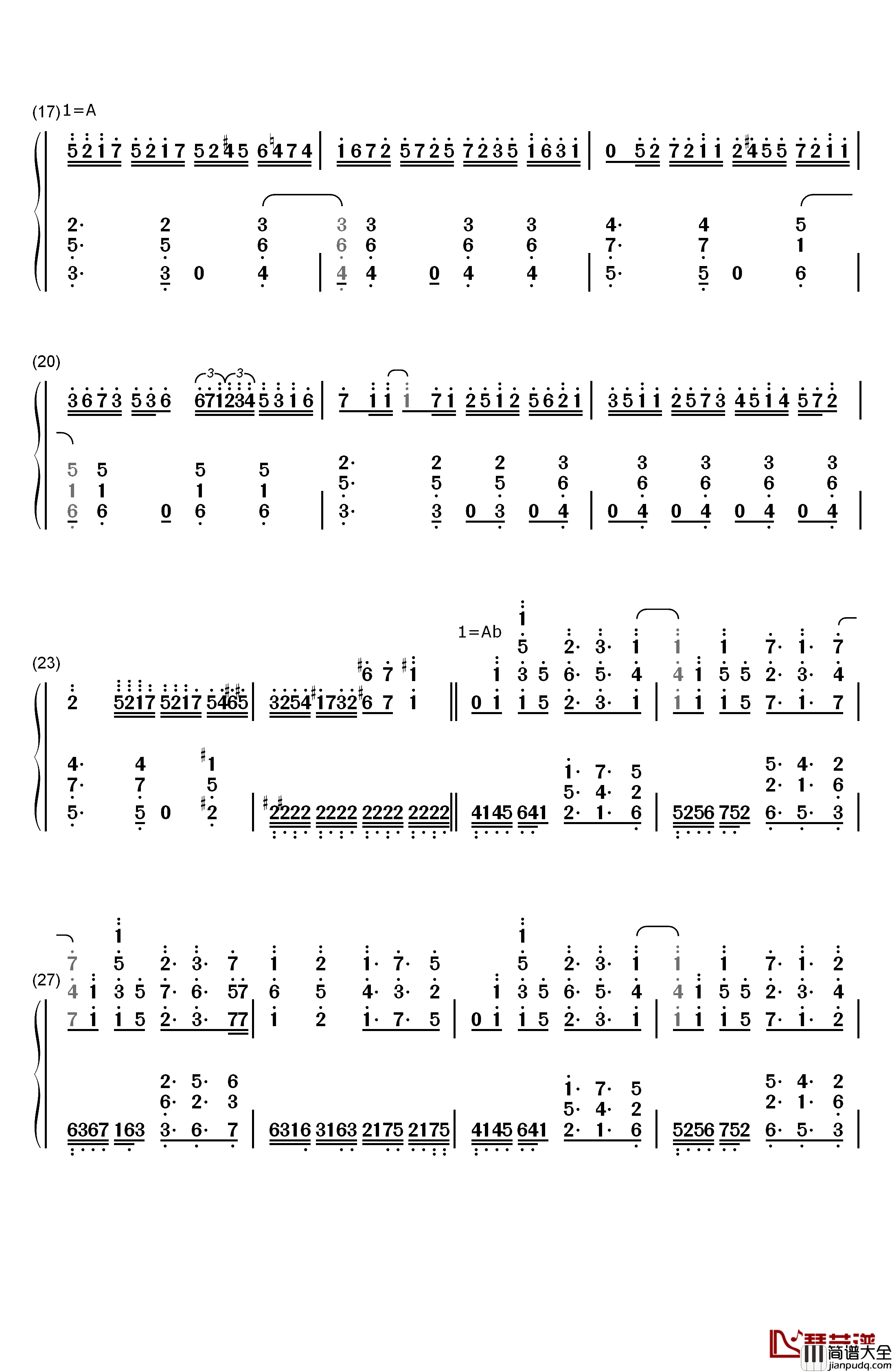 Colorful_Wing钢琴简谱_数字双手_森嶋优花_大和田仁美_井泽诗织