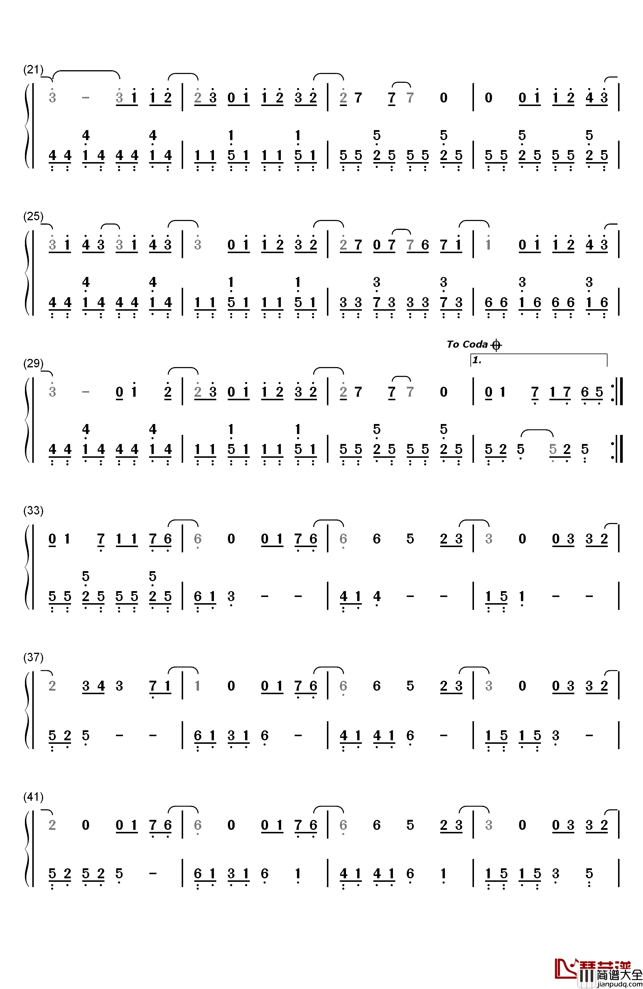 毒苹果钢琴简谱_数字双手_邓紫棋