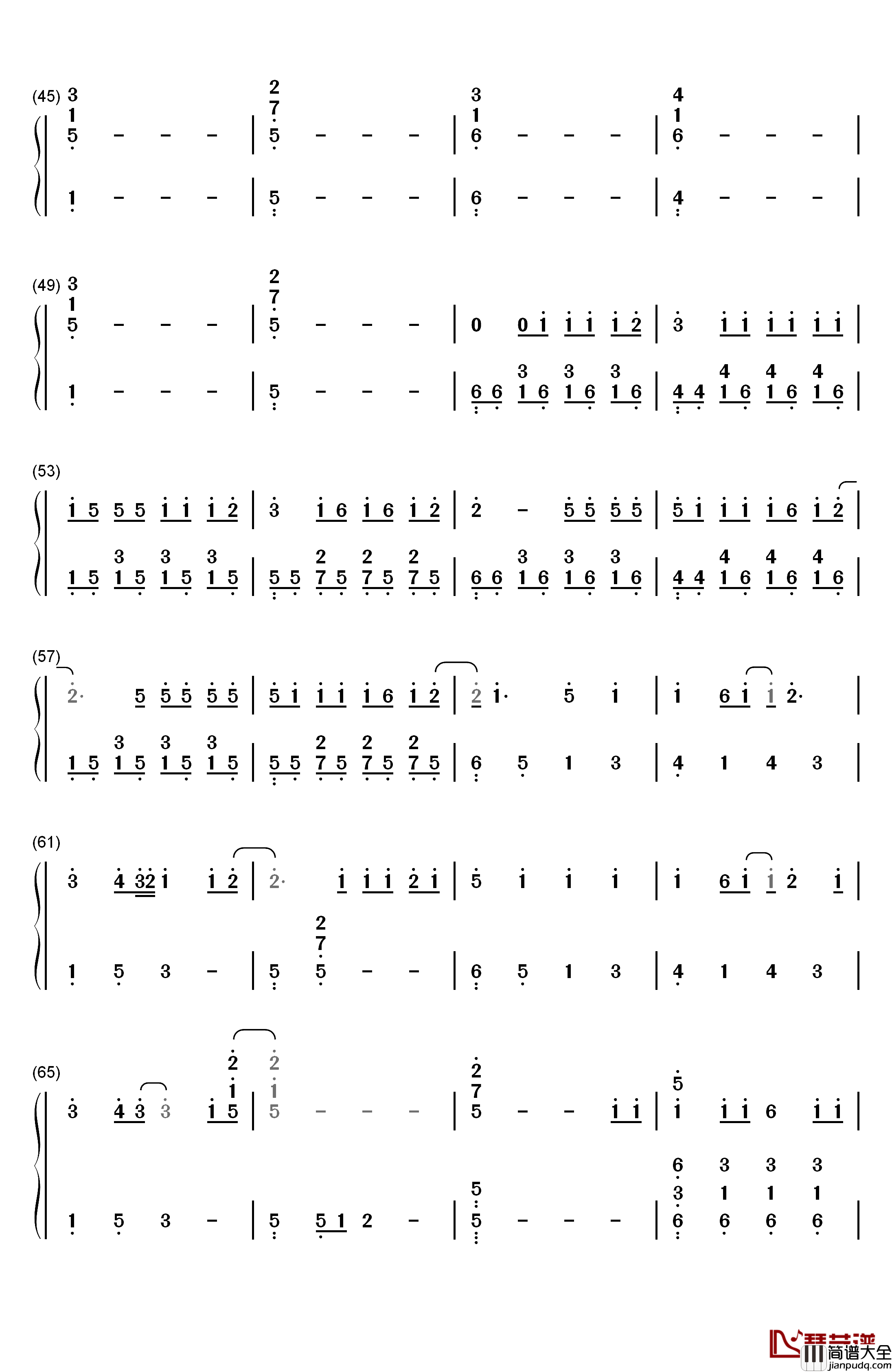 下坠Falling钢琴简谱_数字双手_Corki