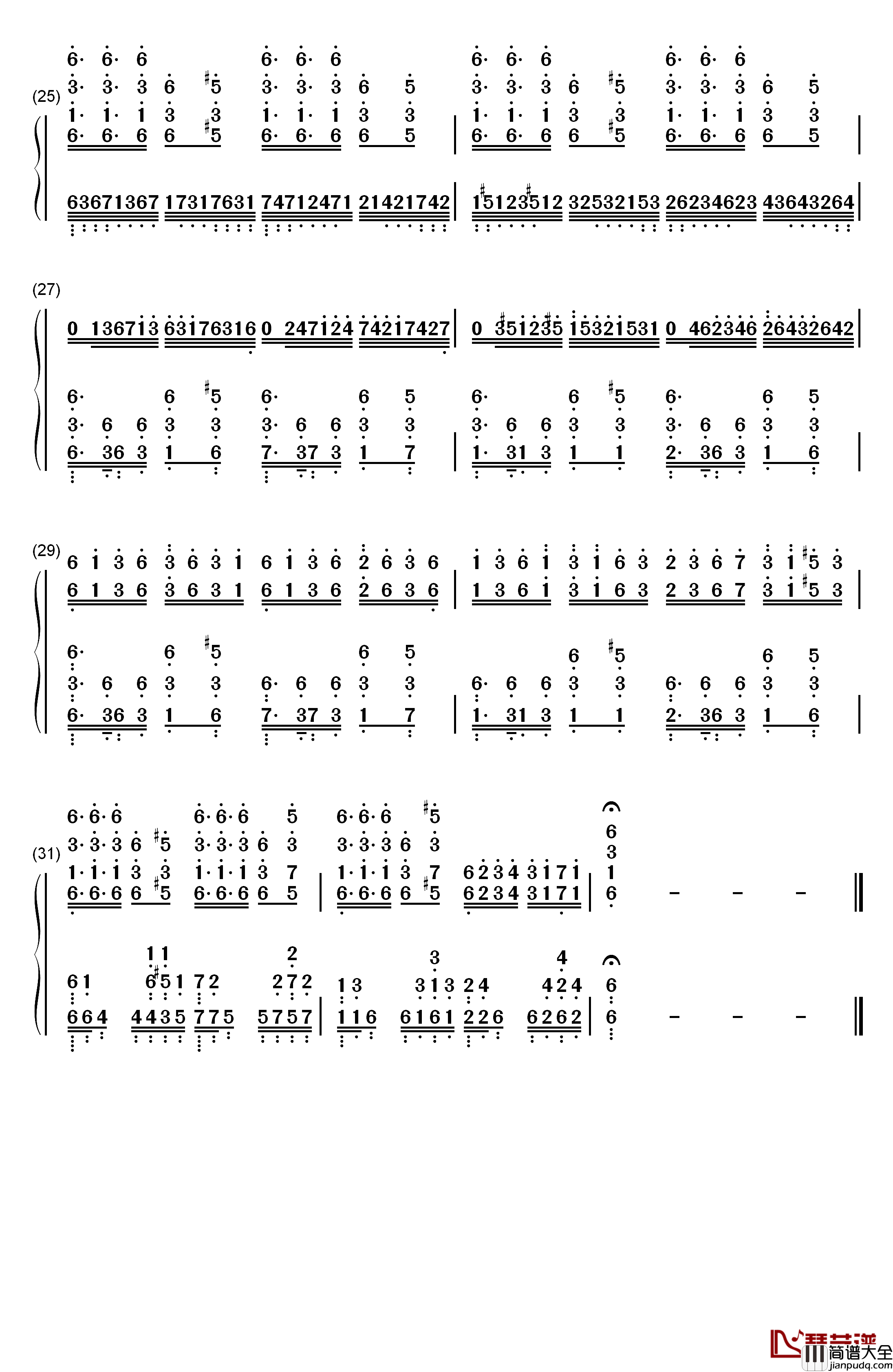 Rightfully钢琴简谱_数字双手_Mili