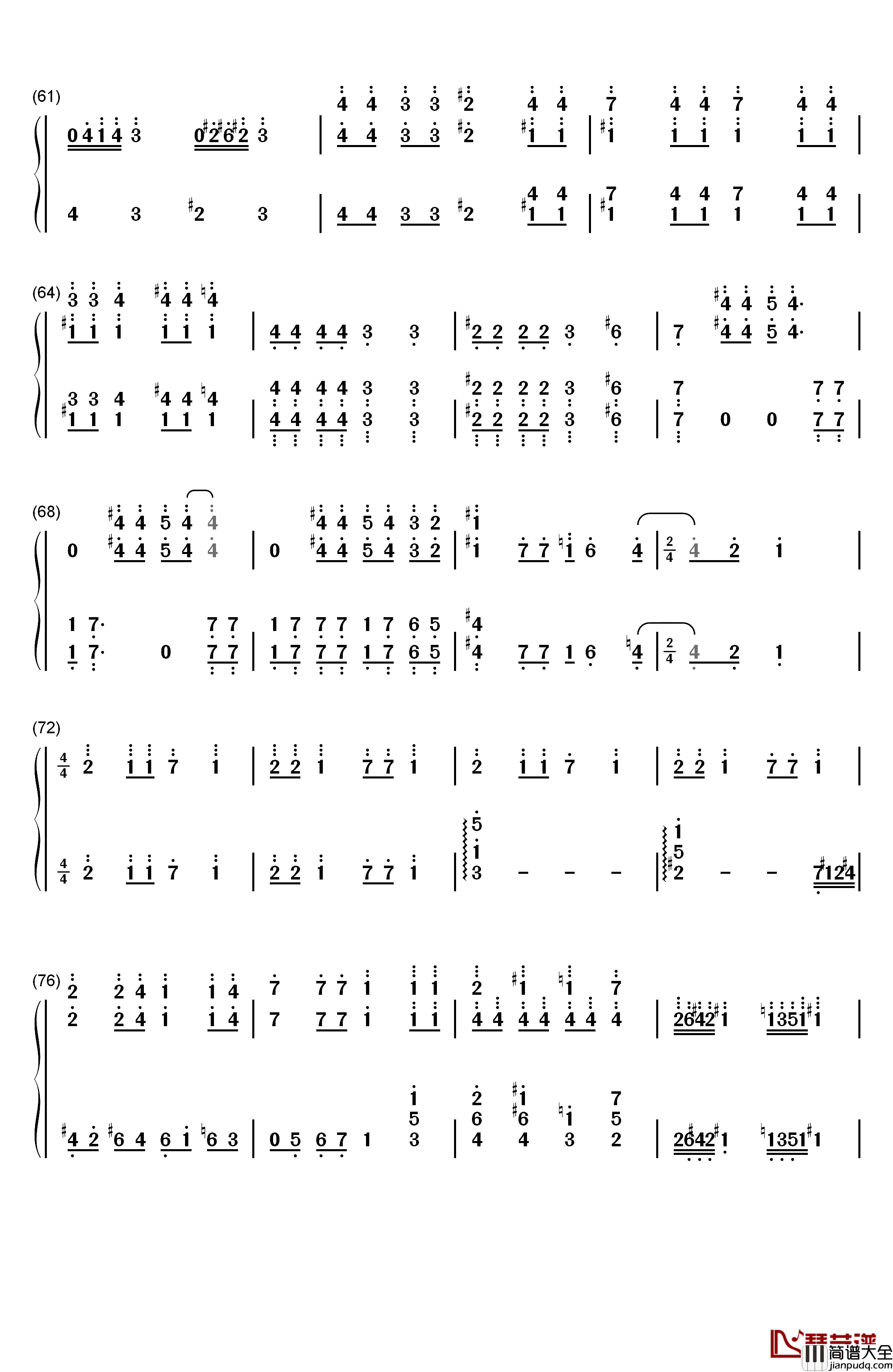 Bohemian_Rhapsody钢琴简谱_数字双手_马克西姆