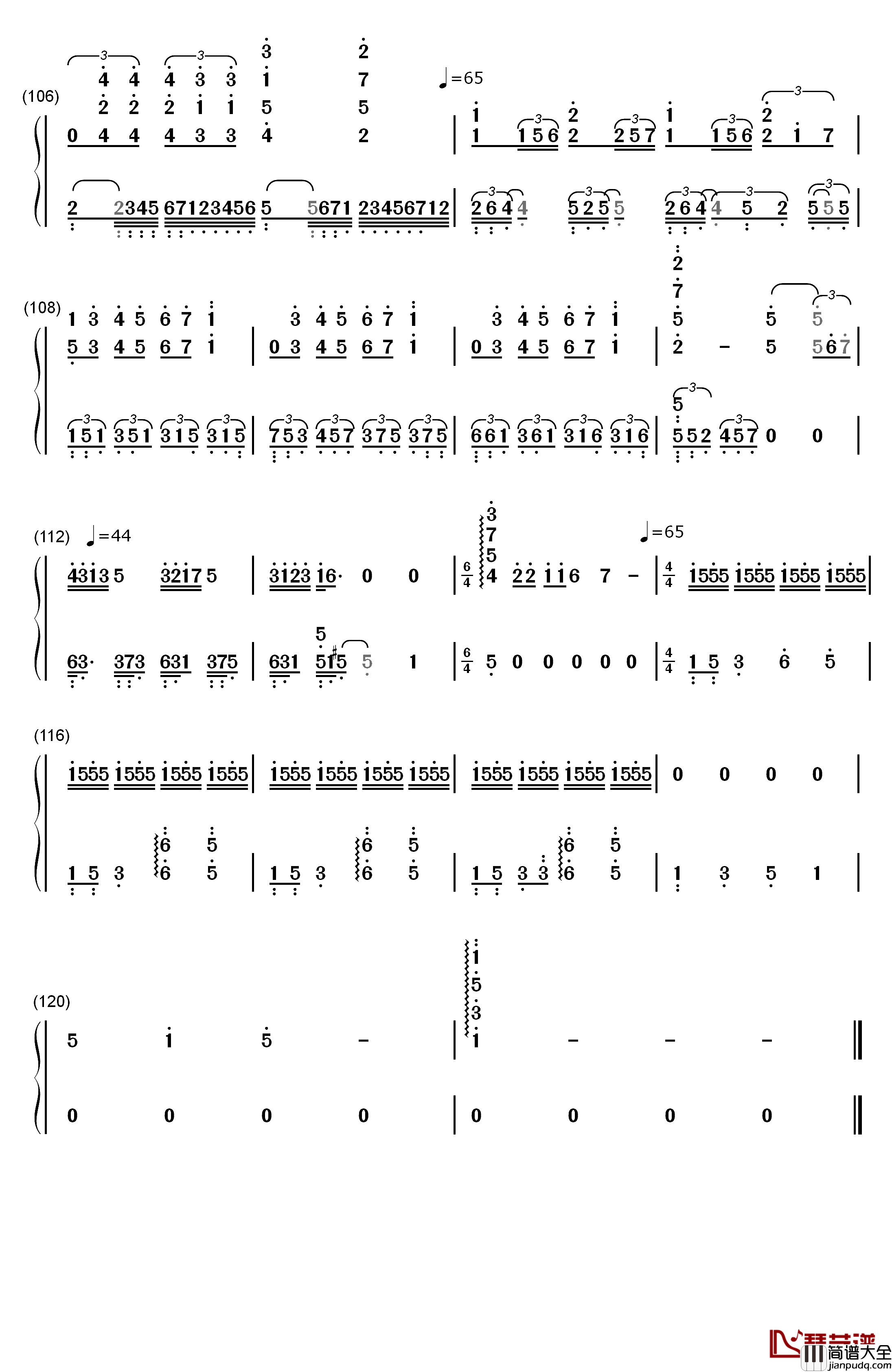 Bohemian_Rhapsody钢琴简谱_数字双手_马克西姆