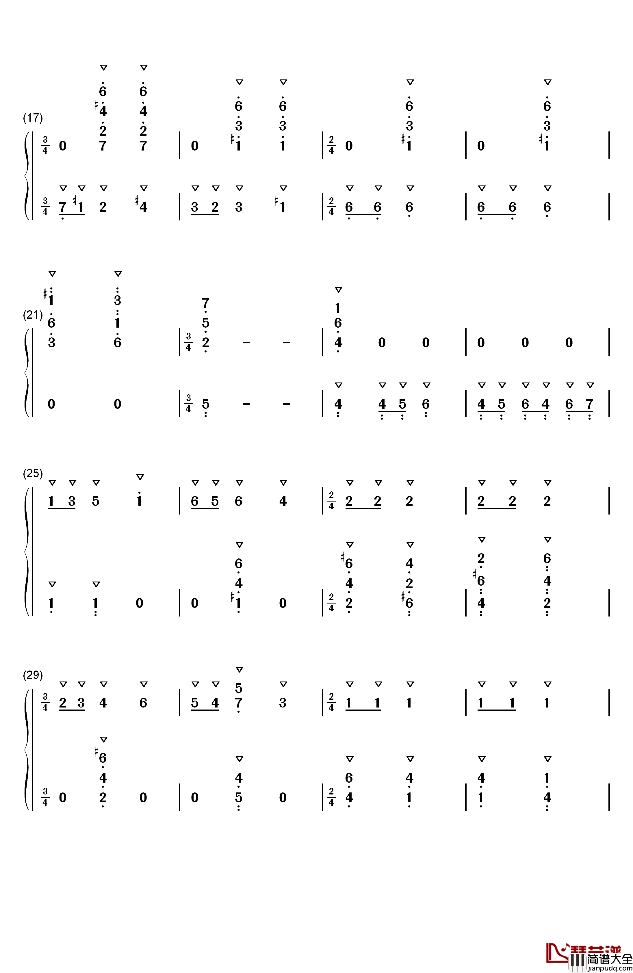 匈牙利歌曲钢琴简谱_数字双手_巴托克