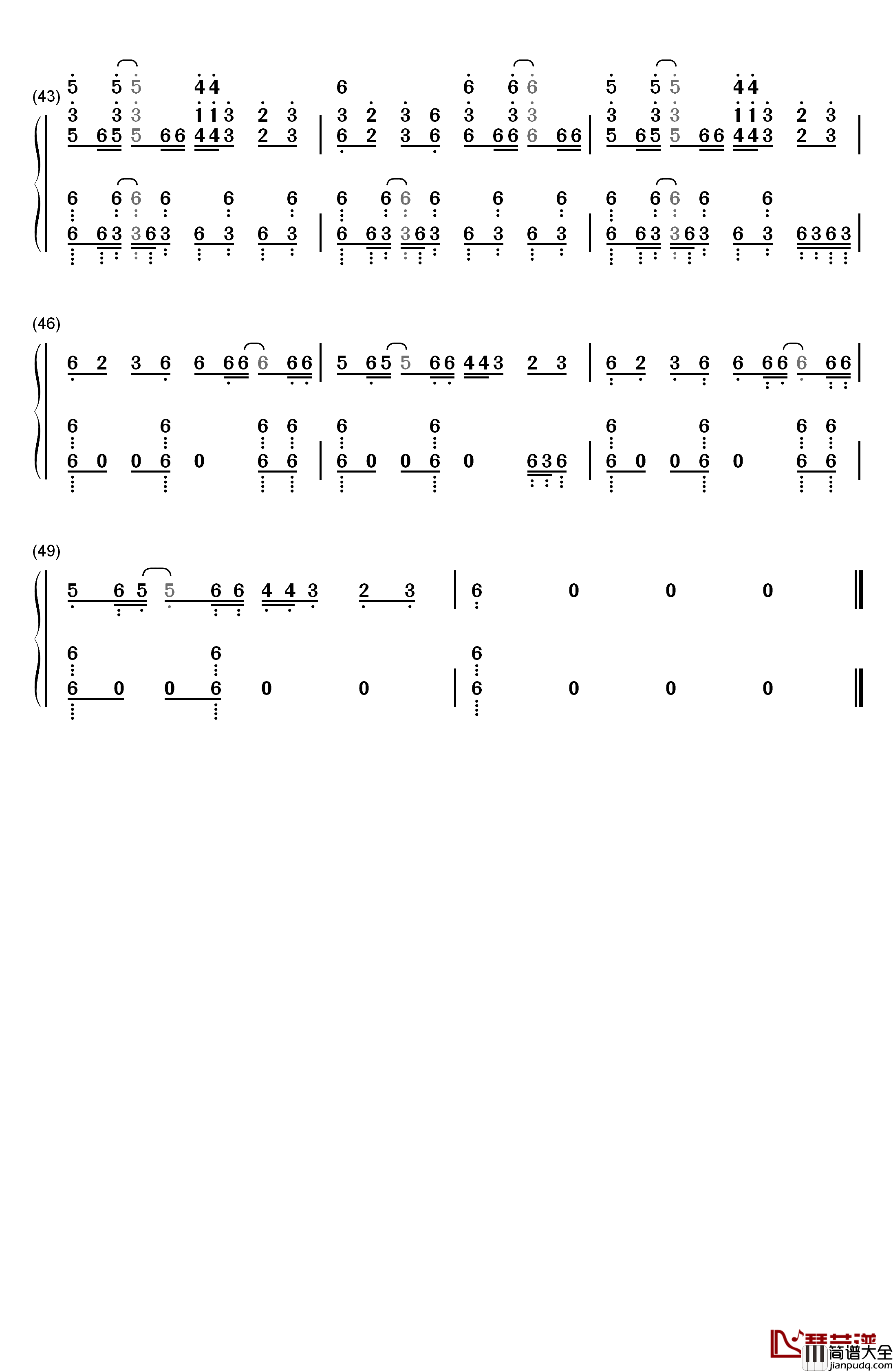 KODO钢琴简谱_数字双手_nonoc